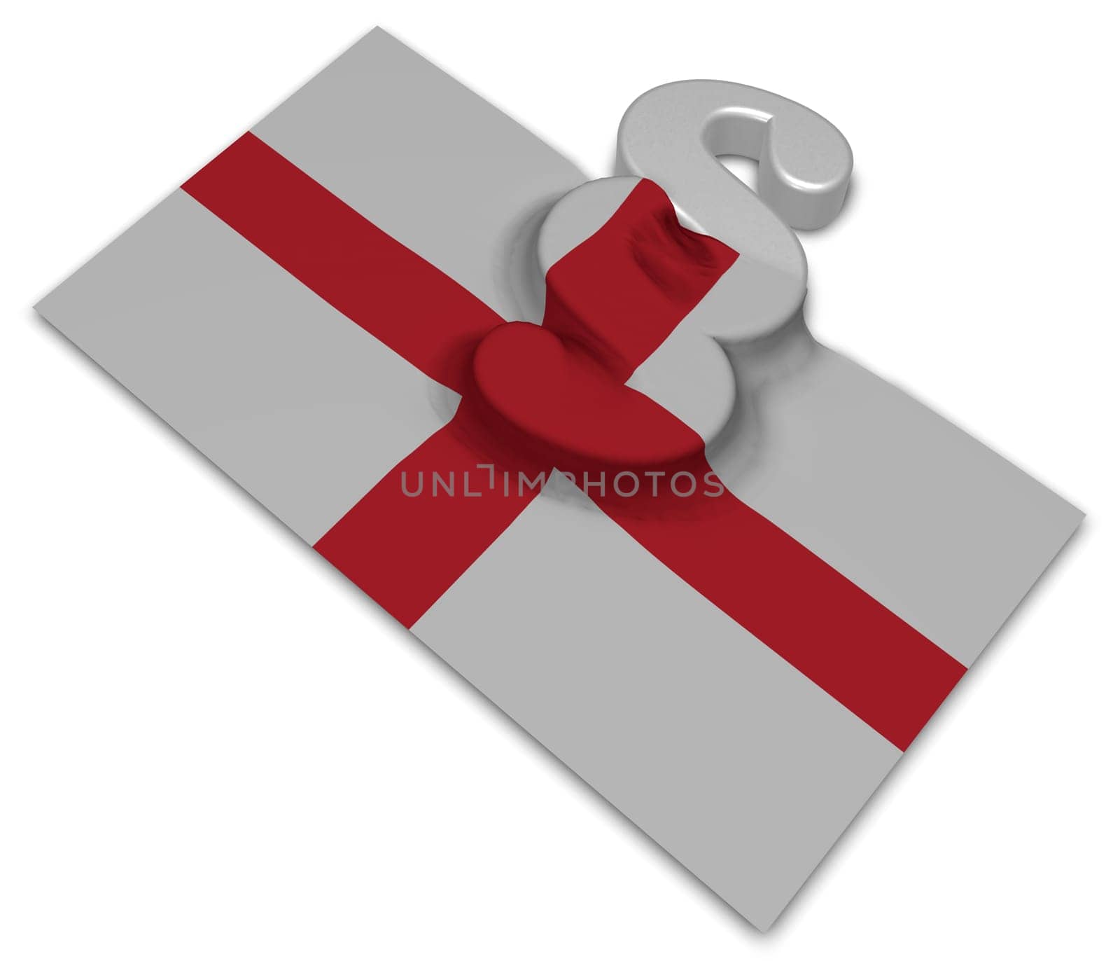 paragraph symbol and English flag - 3d illustration