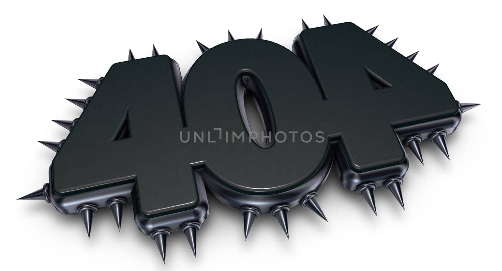 the number 404 with spikes - 3d rendering