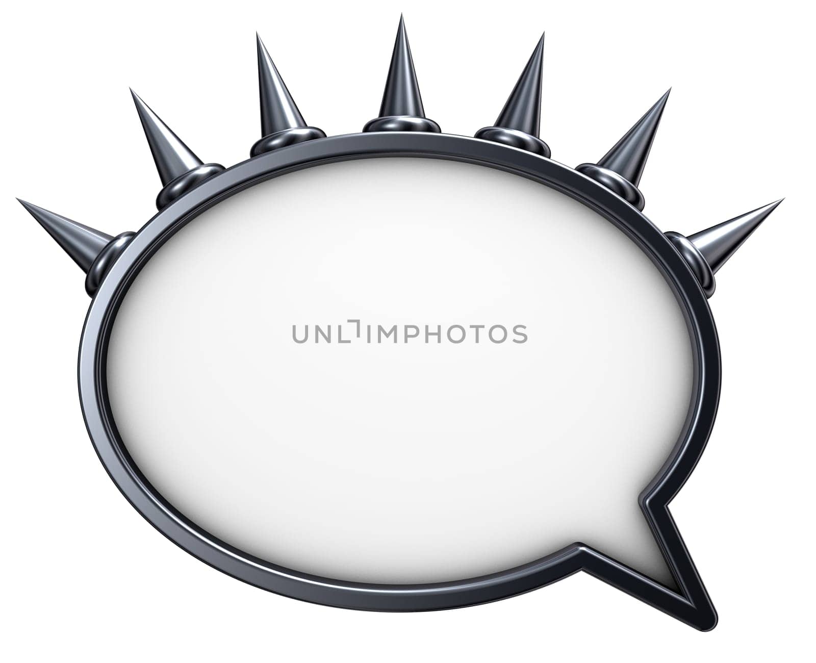 speech bubble with spikes - 3d rendering