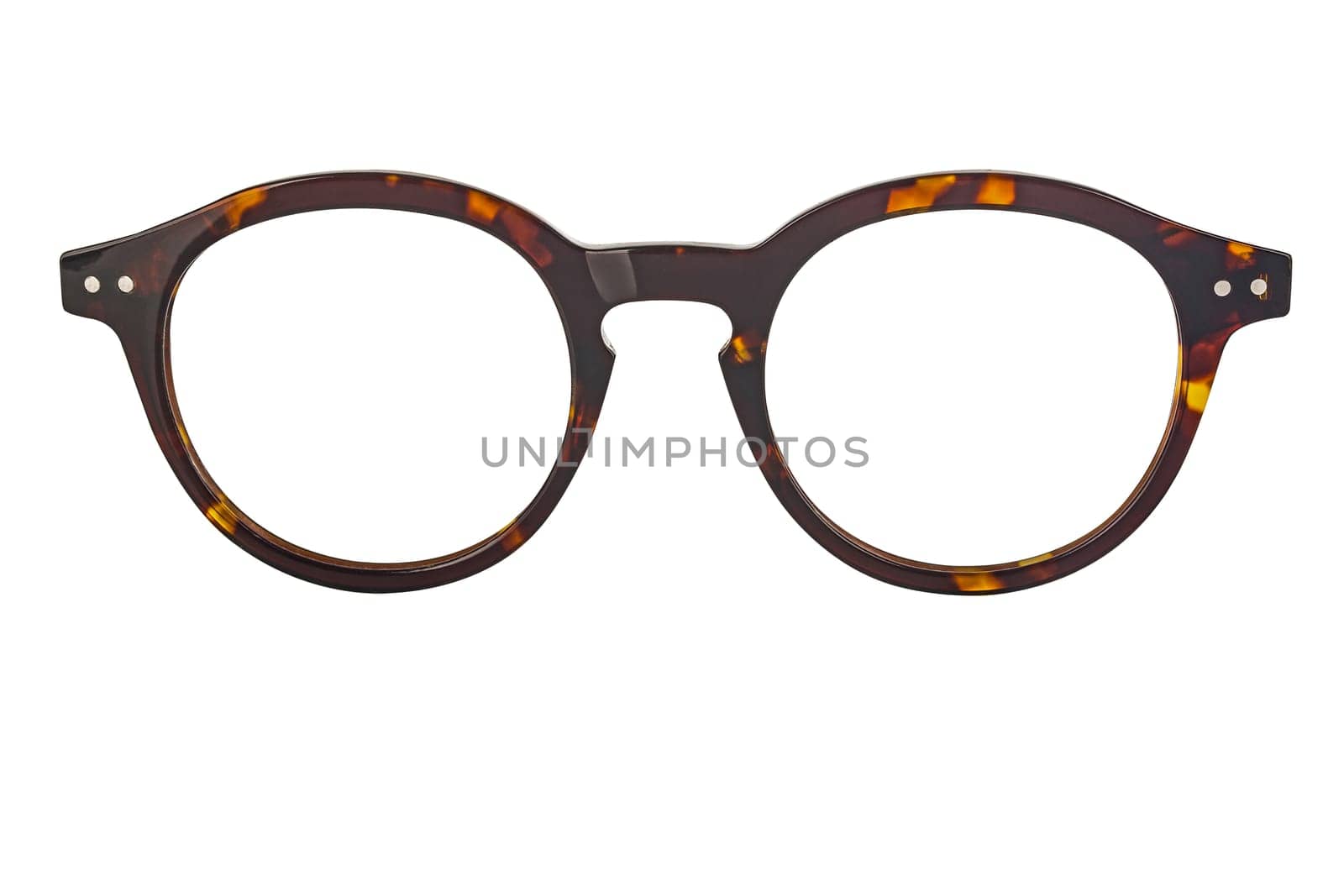 Fashionable men's glasses on a bright background