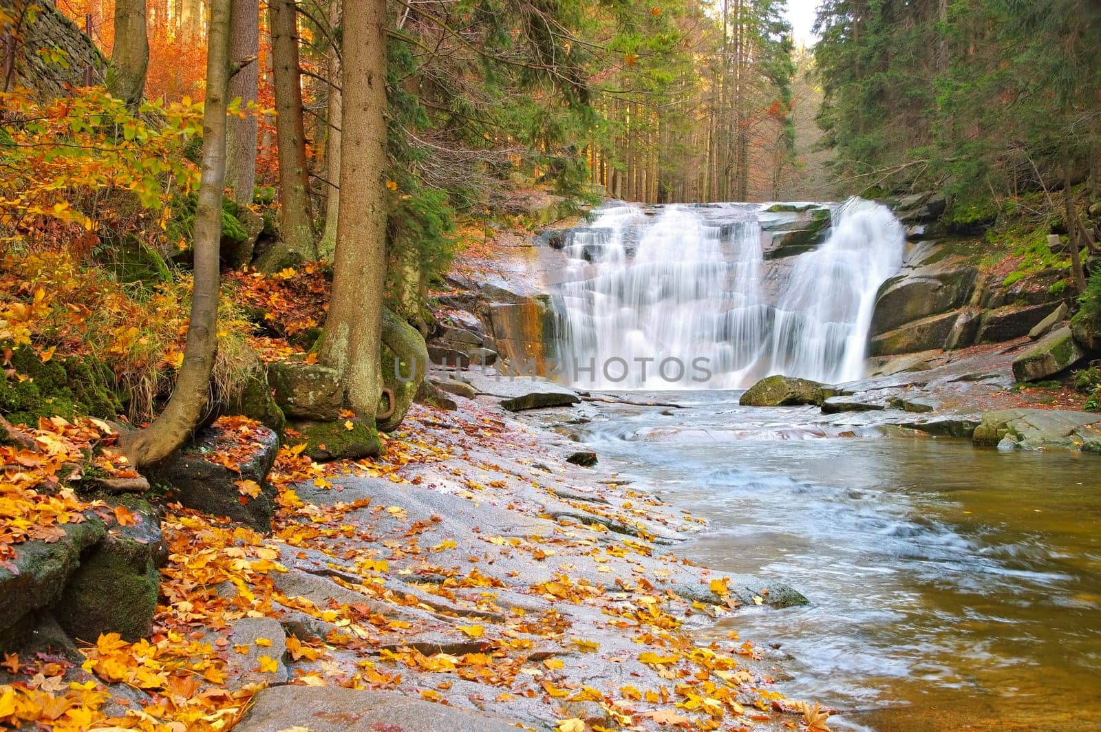 Mummelfall in the Giant Mountains - waterfall Mummelfall in the Giant Mountains,Czechia