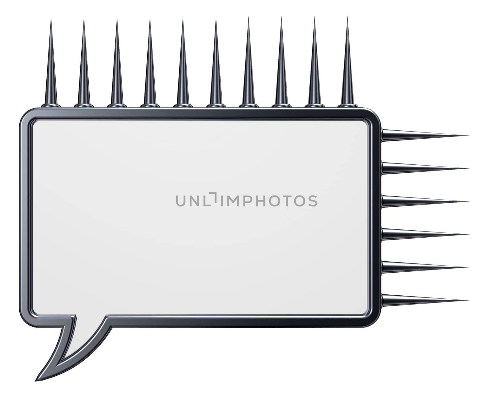 speech bubble with spikes - 3d rendering