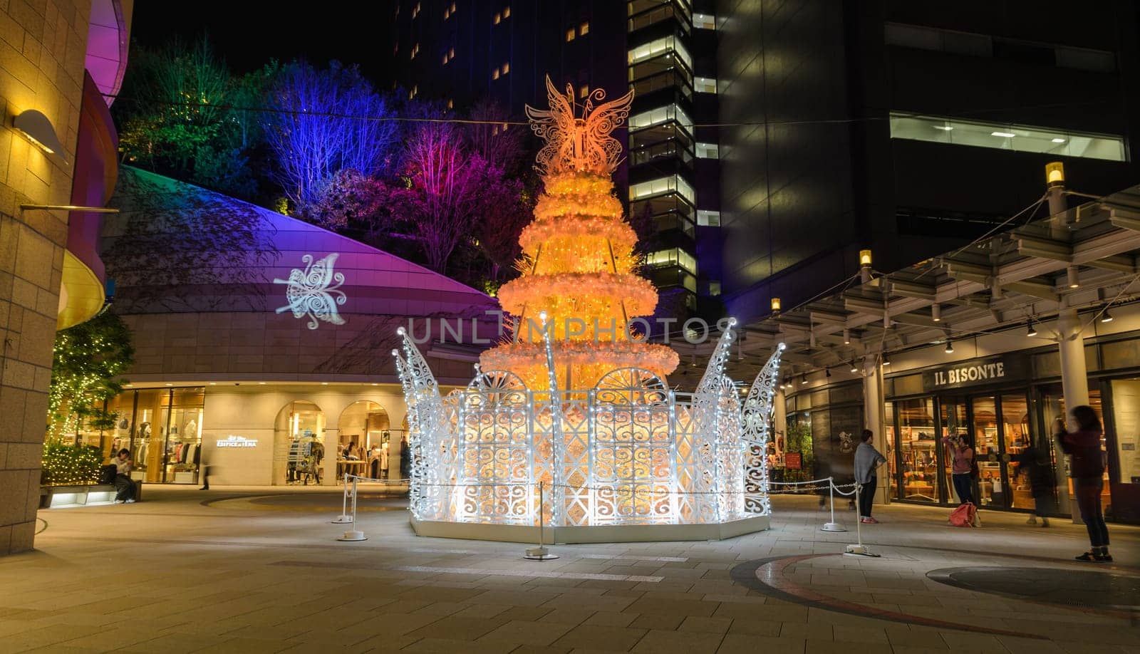 OSAKA, JAPAN - NOVEMBER 22, 2016 : Festival of the lights in Osaka, winter illumination event (Namba Hikari-tabi) at Namba parks in Osaka, Japan.