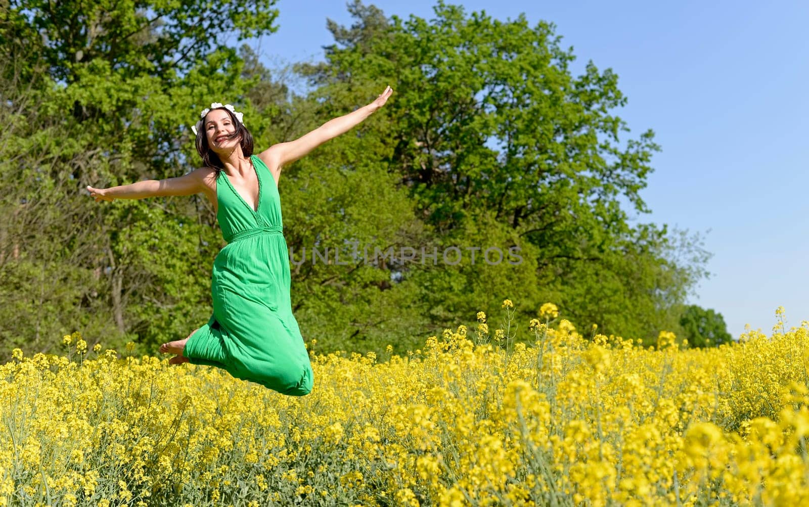 Woman makes leap of joy