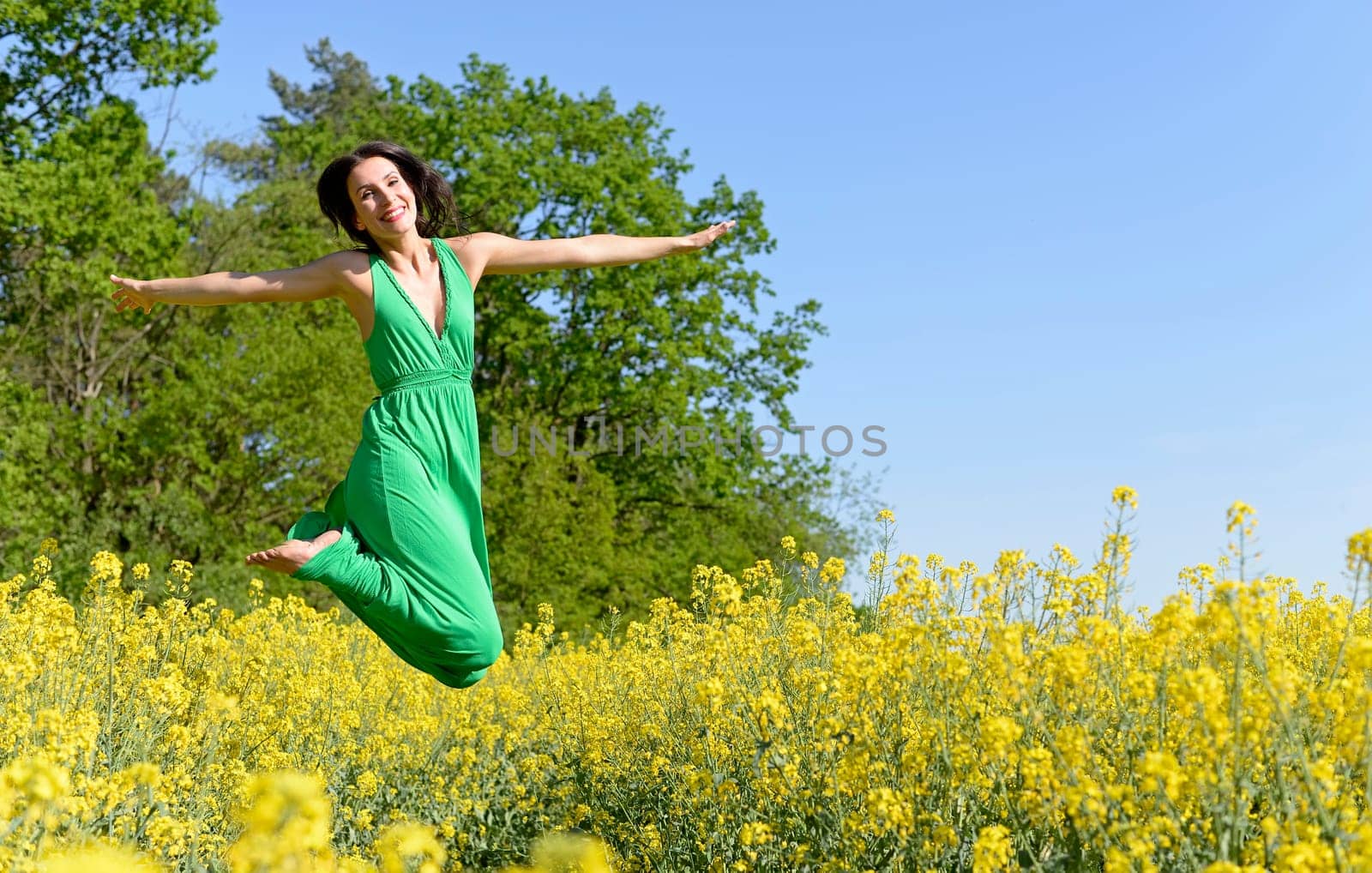 Woman makes leap of joy