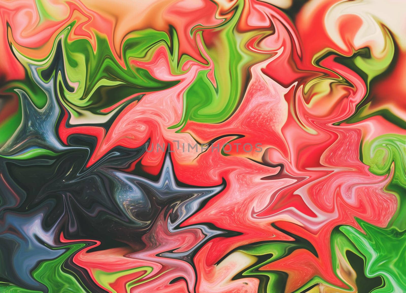 Abstract liquidfy red and green color background with soft filtered effect