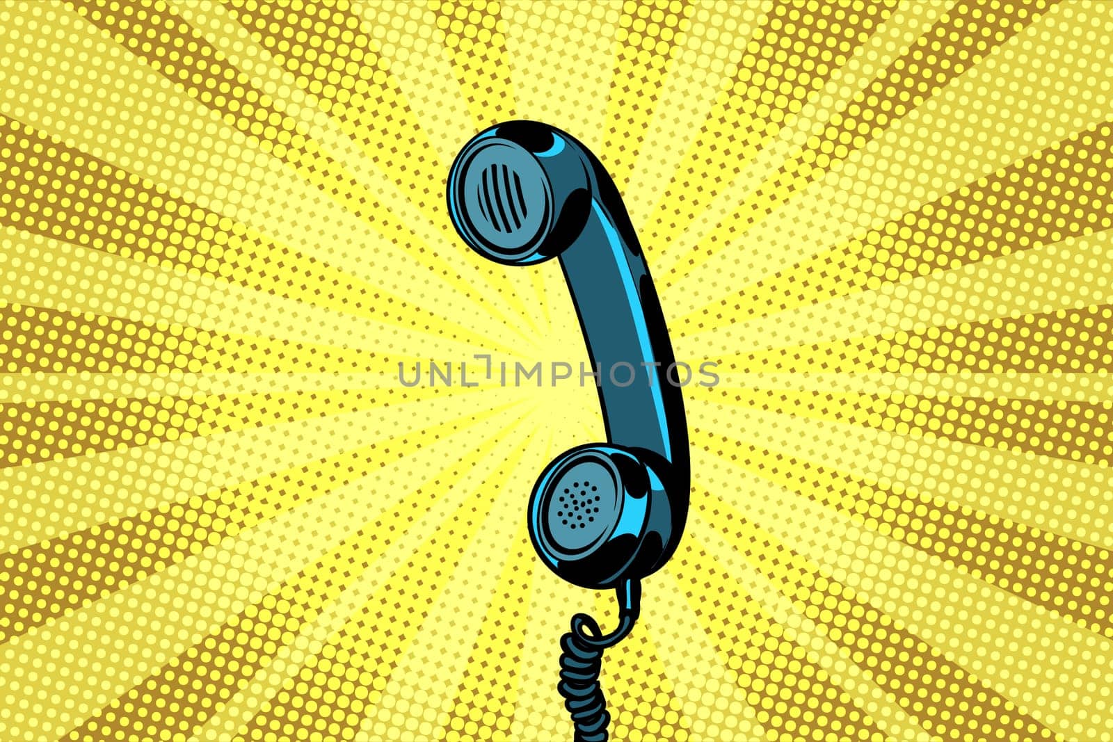 retro handset pop art background. Pop art retro vector illustration