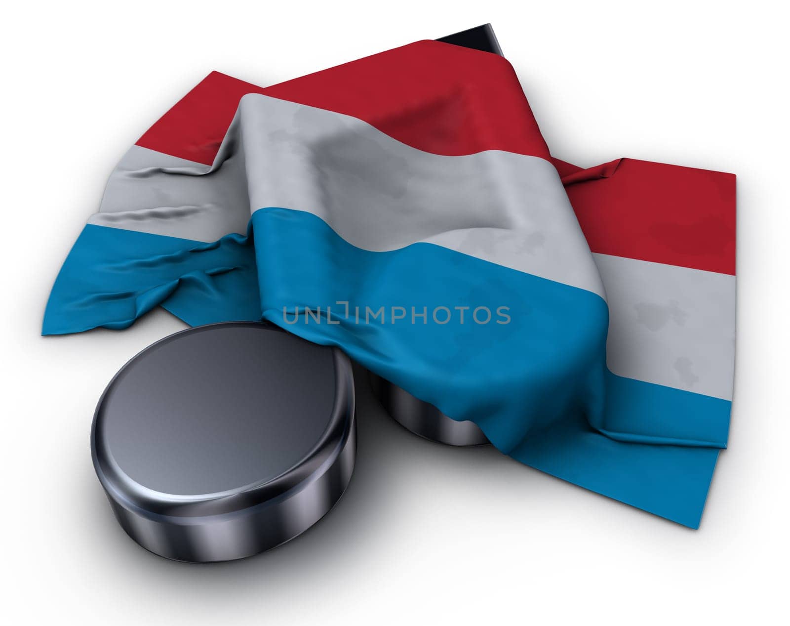 music note and flag of luxembourg - 3d illustration