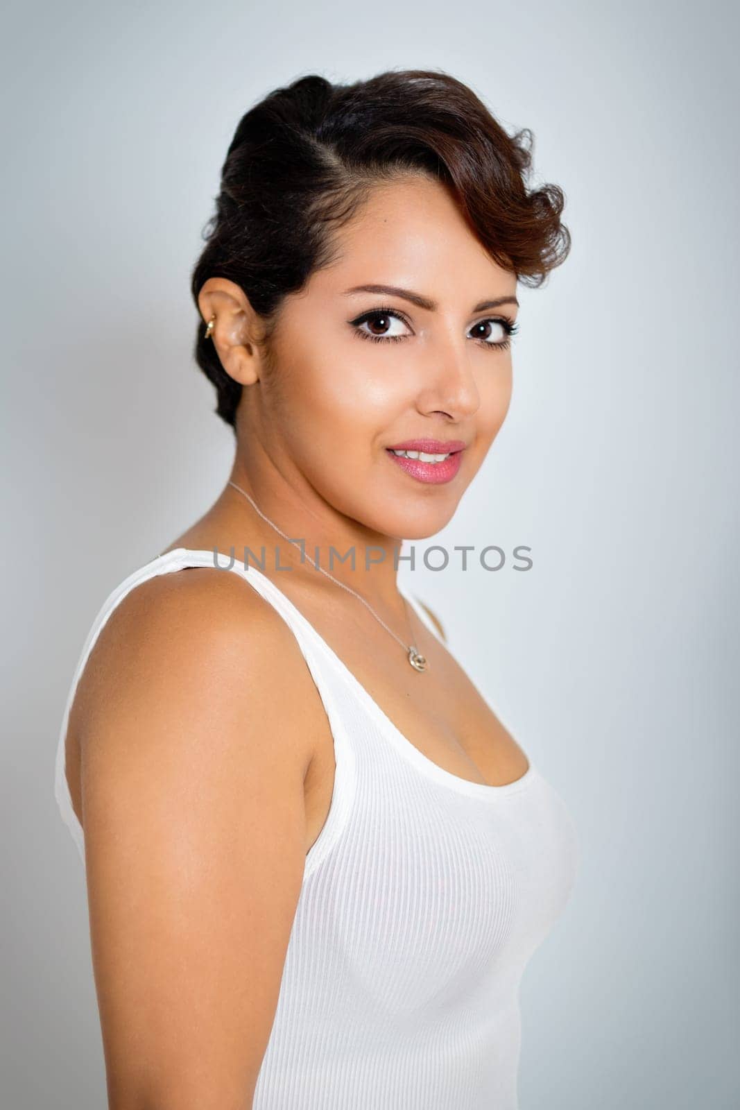 Beautiful woman with short hair