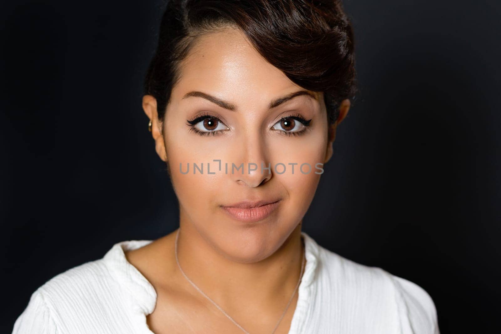 Middle Eastern woman facial expression