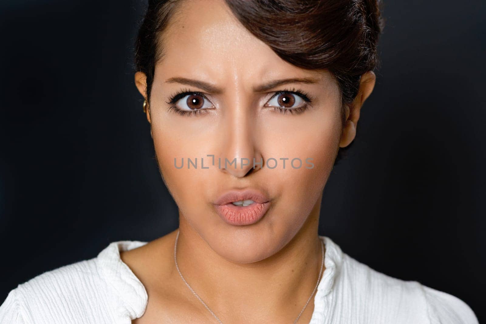 Pretty expressive middle eastern woman
