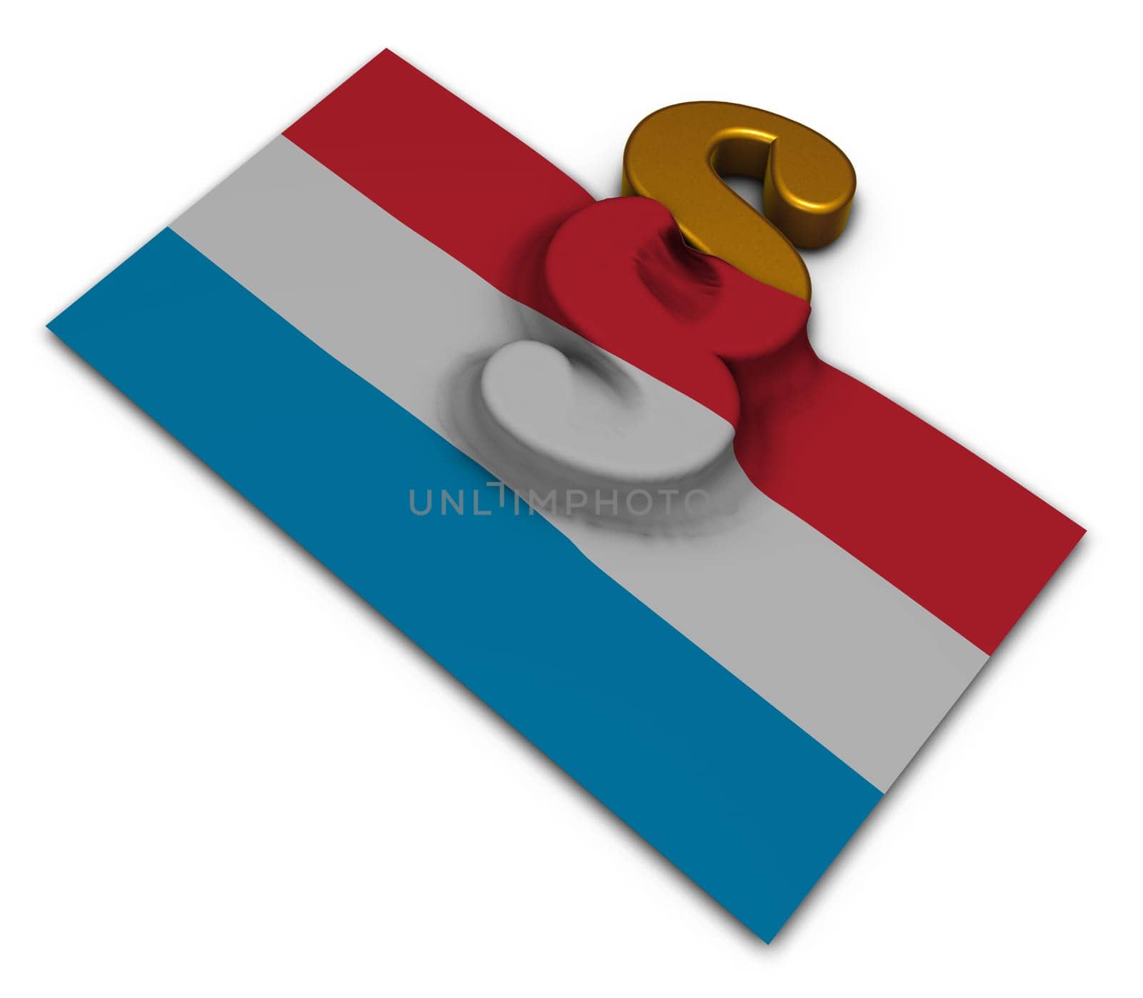 paragraph symbol and flag of luxembourg - 3d rendering