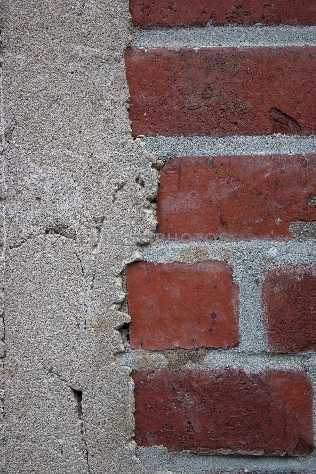 detail - old red brick wall