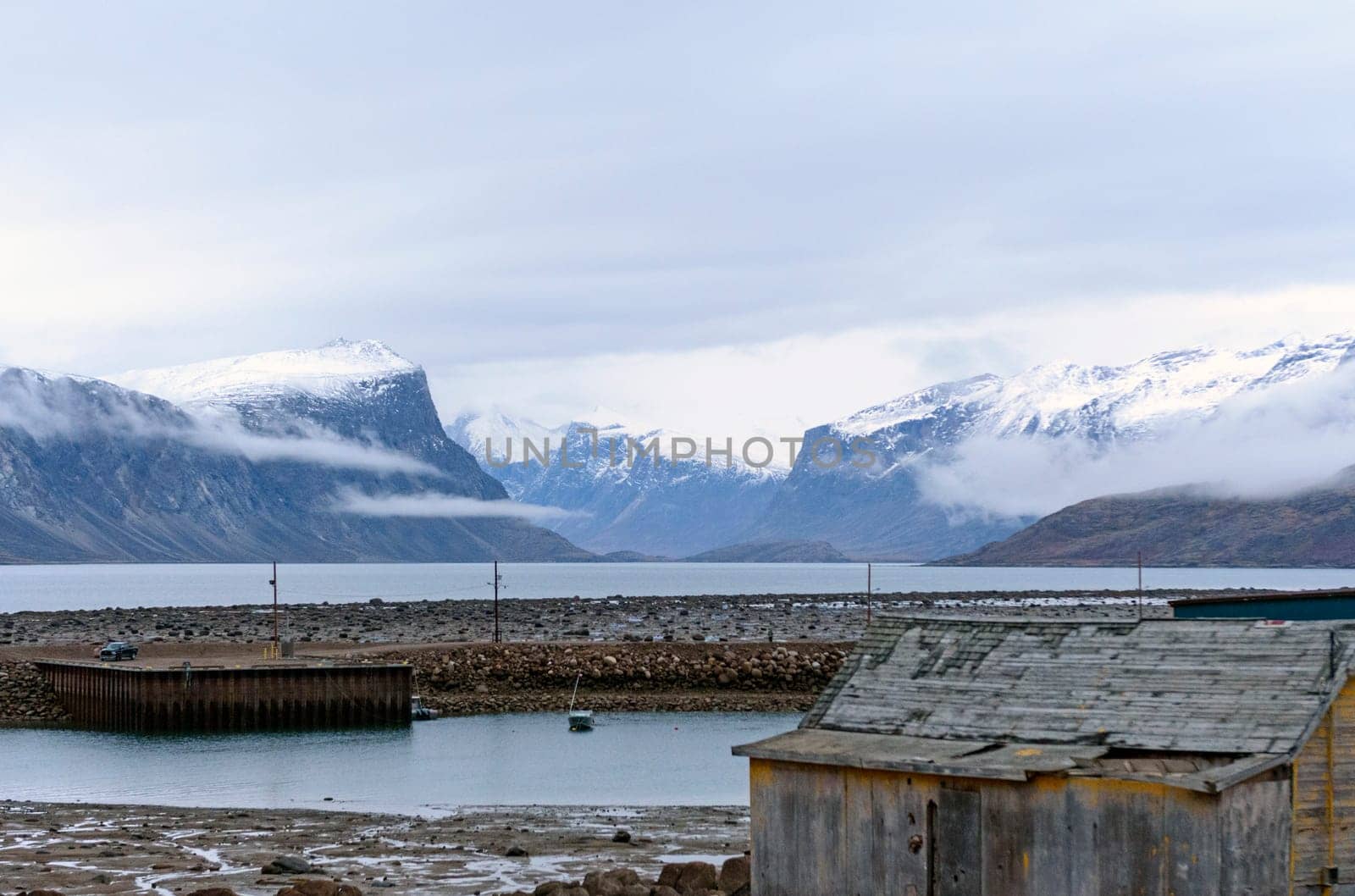 Quiet Harbot in the High Arctic Village of Pangnirtung in Nunavut, Canada