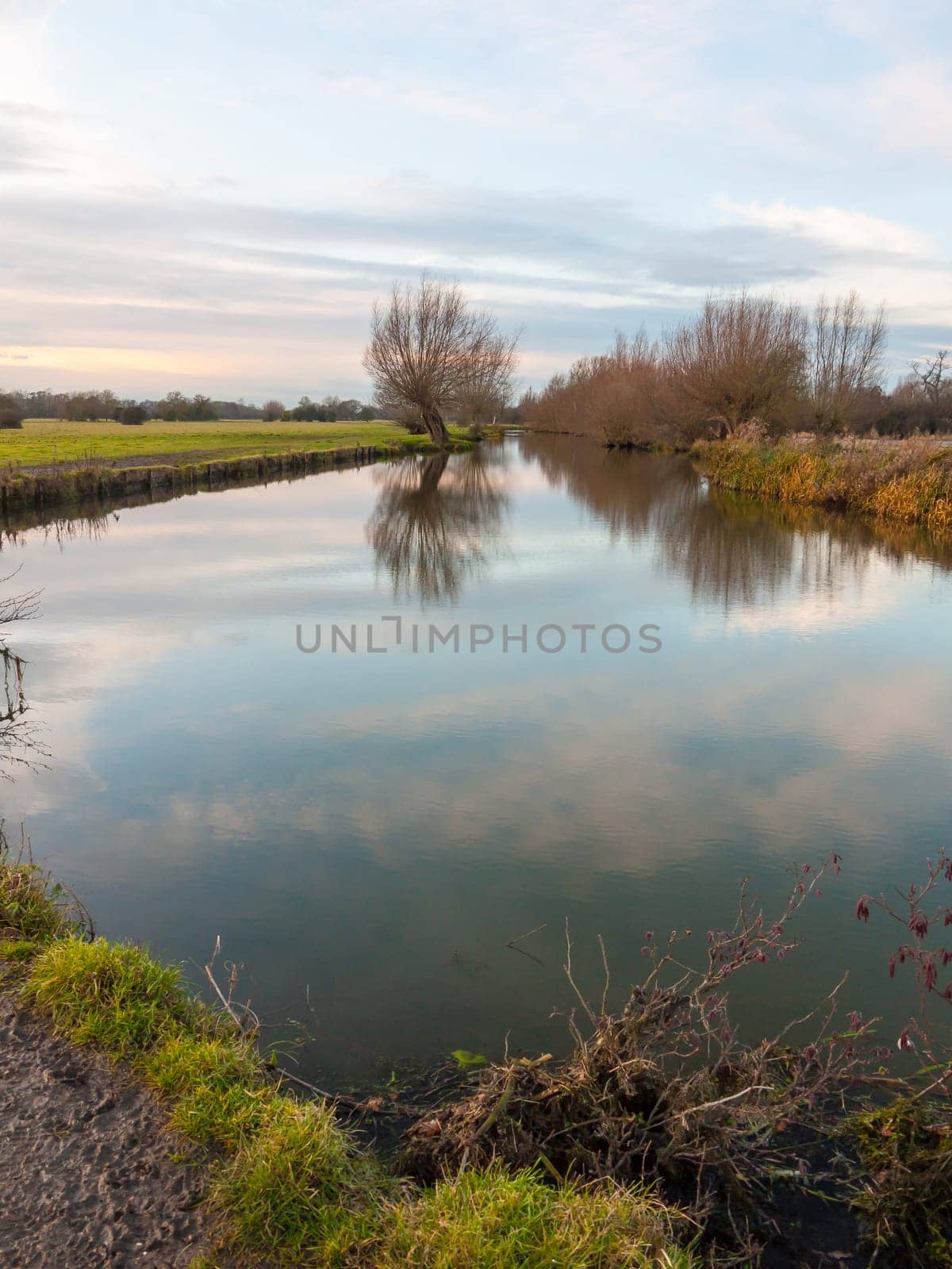 autumn calm river lake surface open space no people country landscape  essex  england  uk