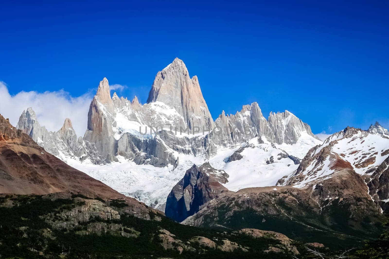 Stunning and impressive Mount Fitz Roy near El Chalten In Patagonia, Argentina