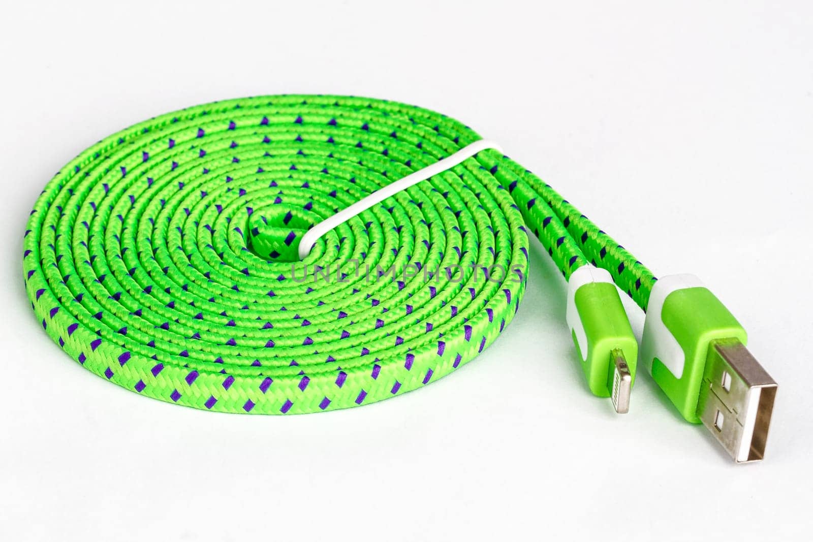 USB cable on a bright background