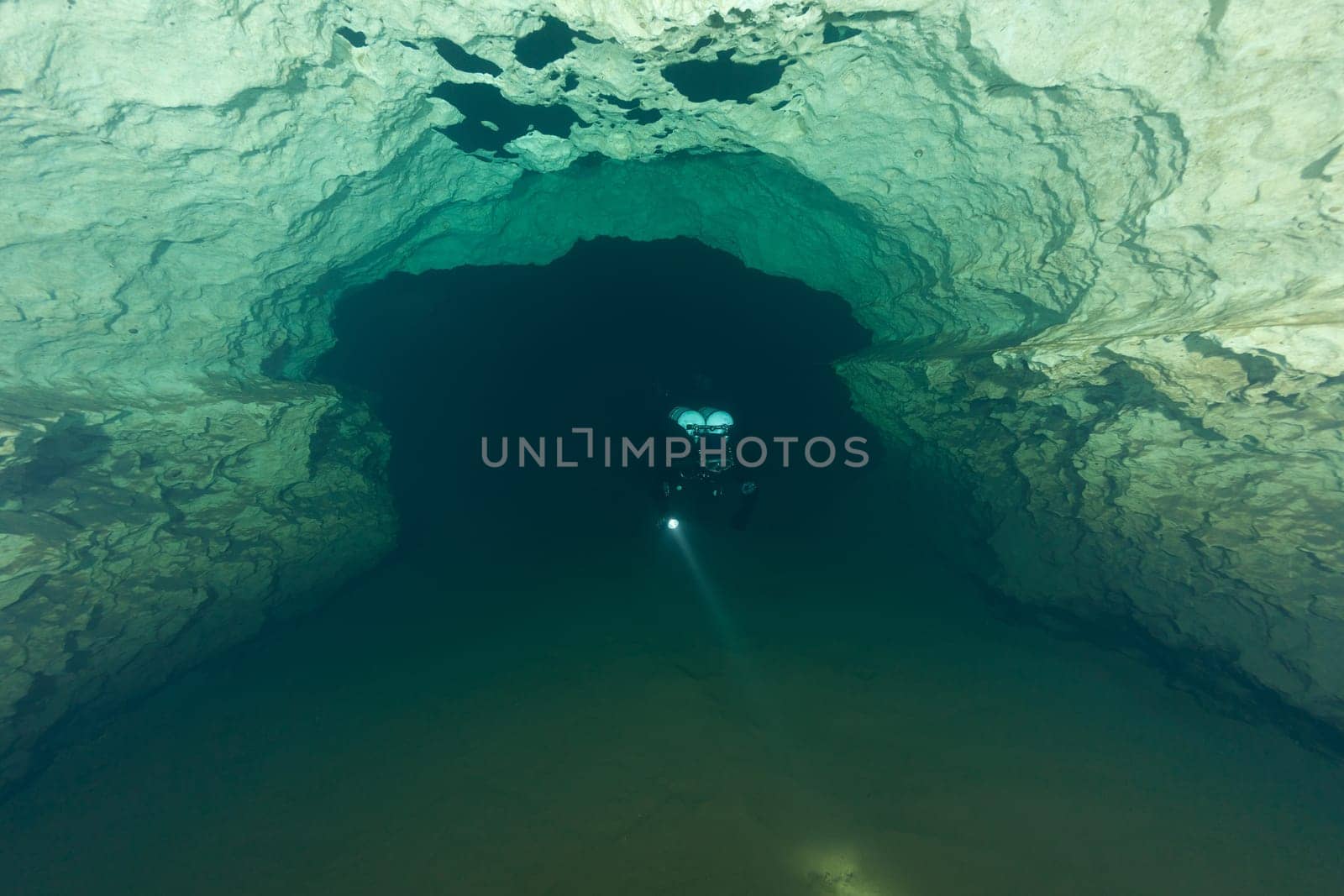 divers underwater caves diving Florida United States of America