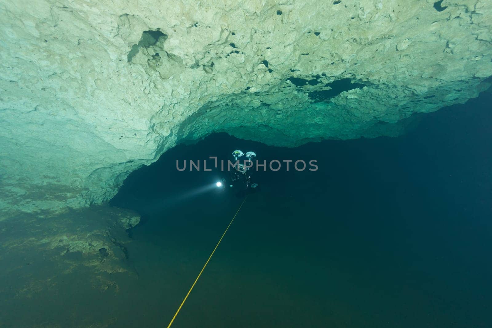 divers underwater caves diving Florida United States of America