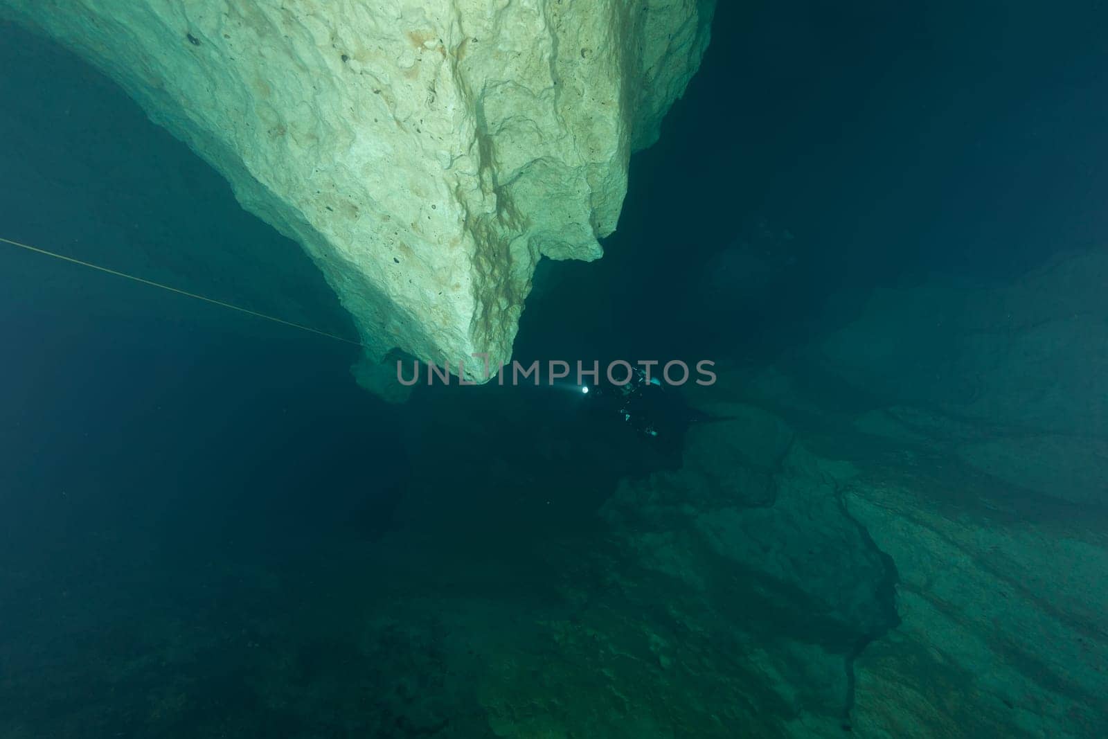 divers underwater caves diving Florida United States of America