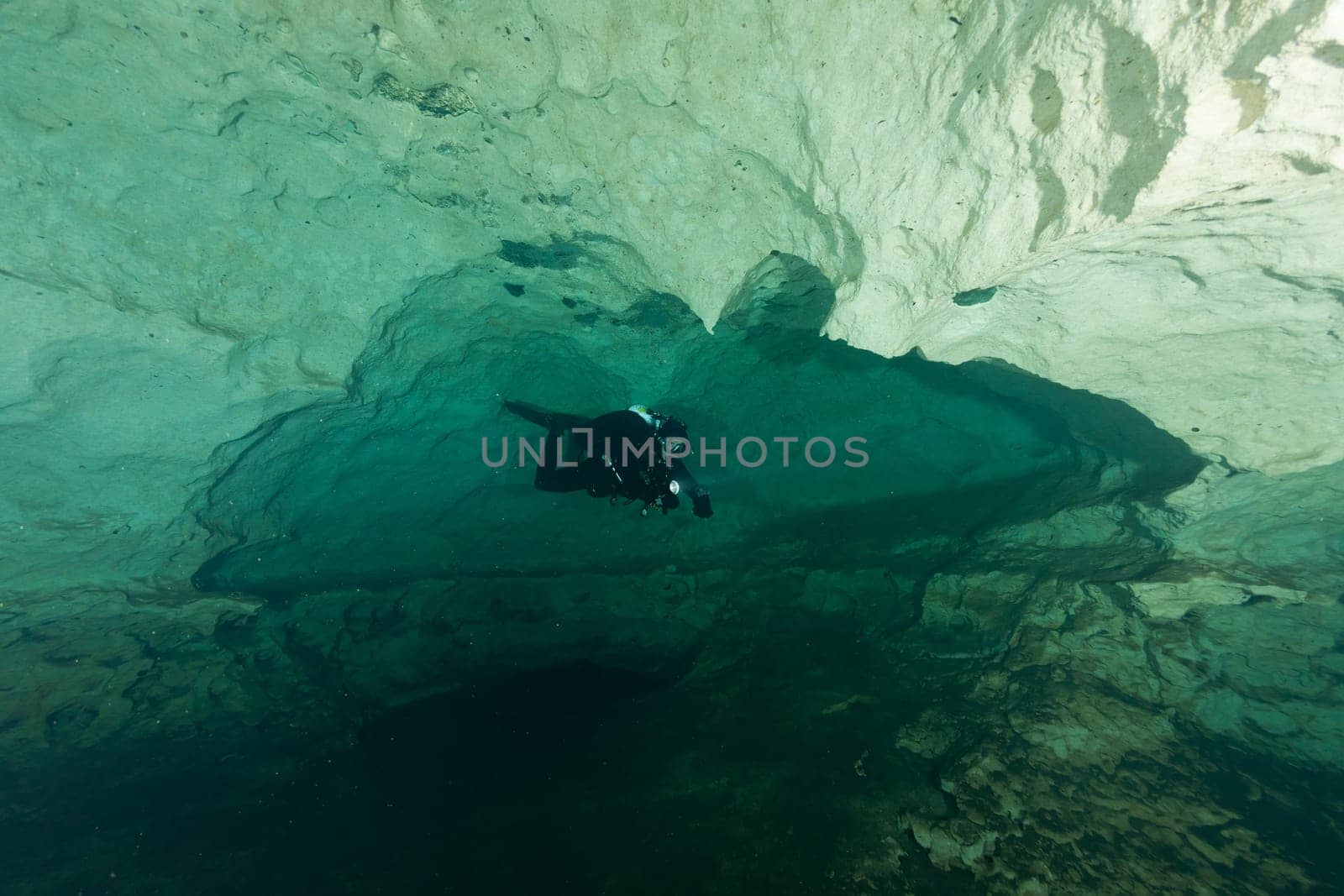 divers underwater caves diving Florida United States of America