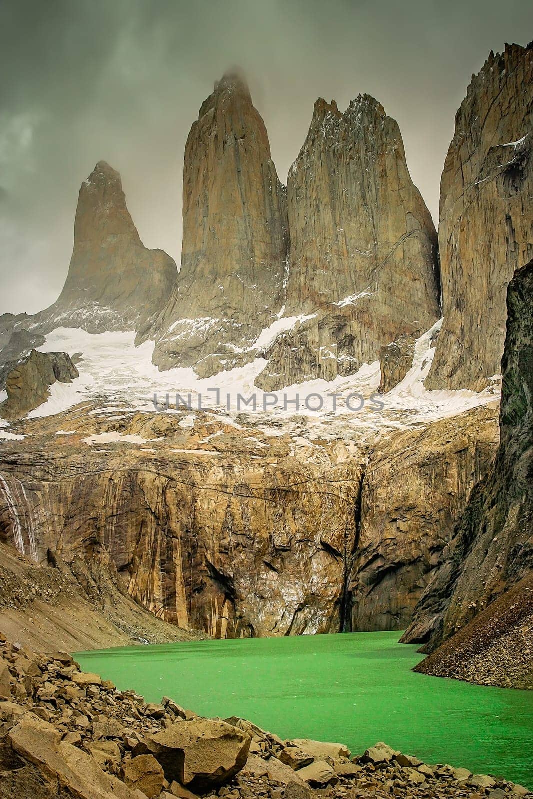 Stunning Torres del Paine towers in Patagonia, southern Chile
