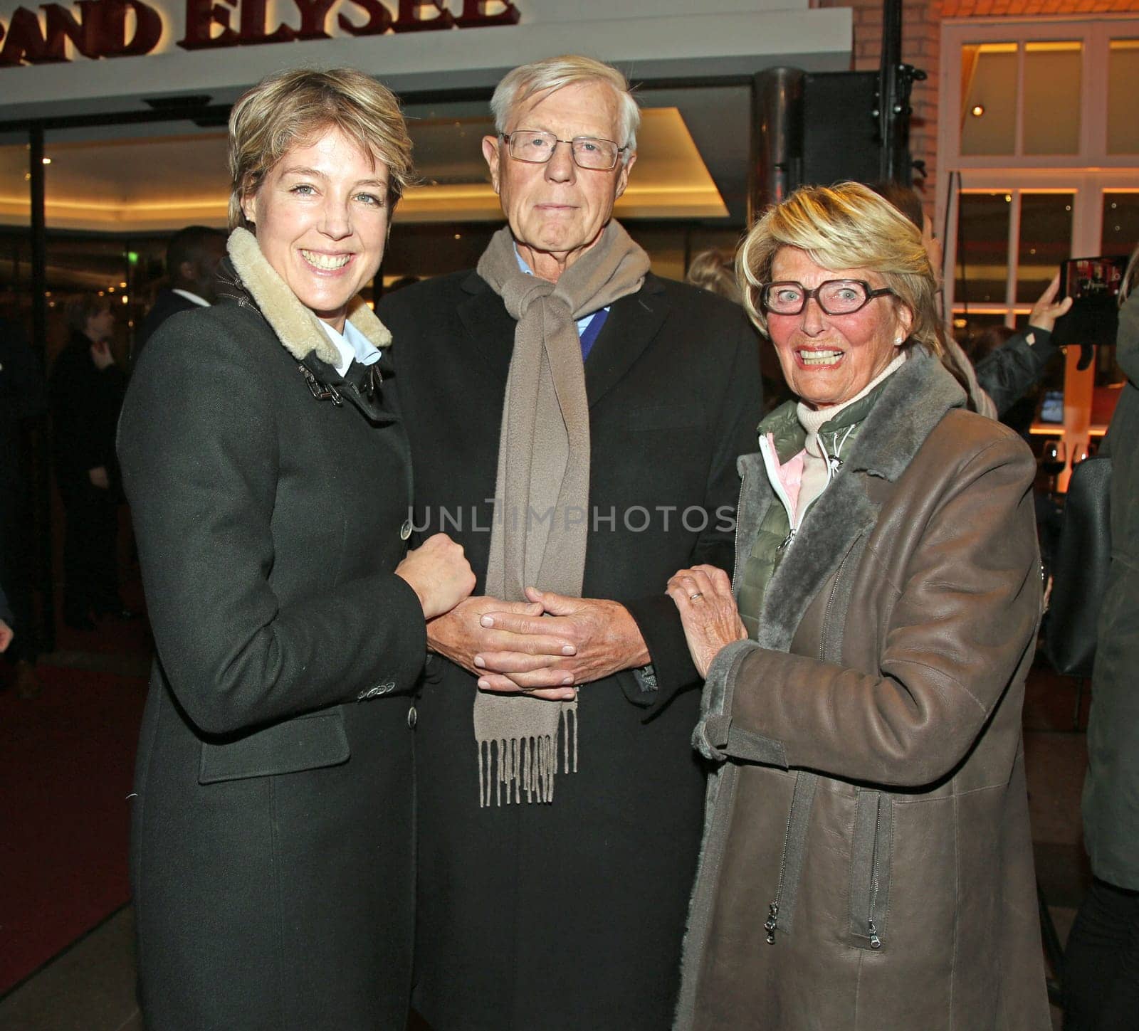 Christina Block,Eugen Block and Christa Block,. For the eighth time,the Grand Elysee Hamburg is hosting the traditional New Year's reception under the canopy of the Block family at the beginning of the new year. Uncomplicated,sociable - just different,this annual event in Hamburg on 04.01.2018 presents itself.