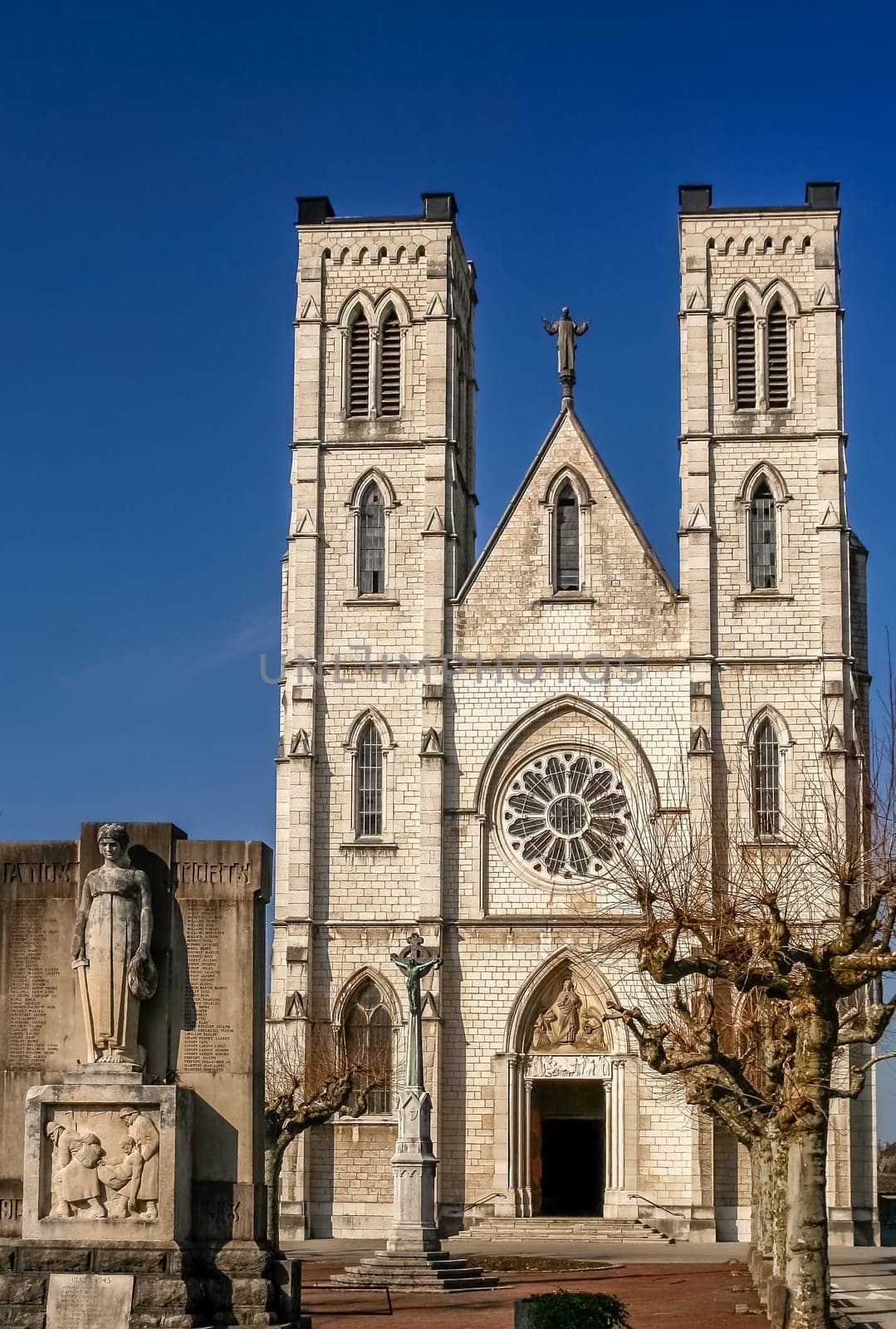 Old gothic Cathedral in a small town in  France