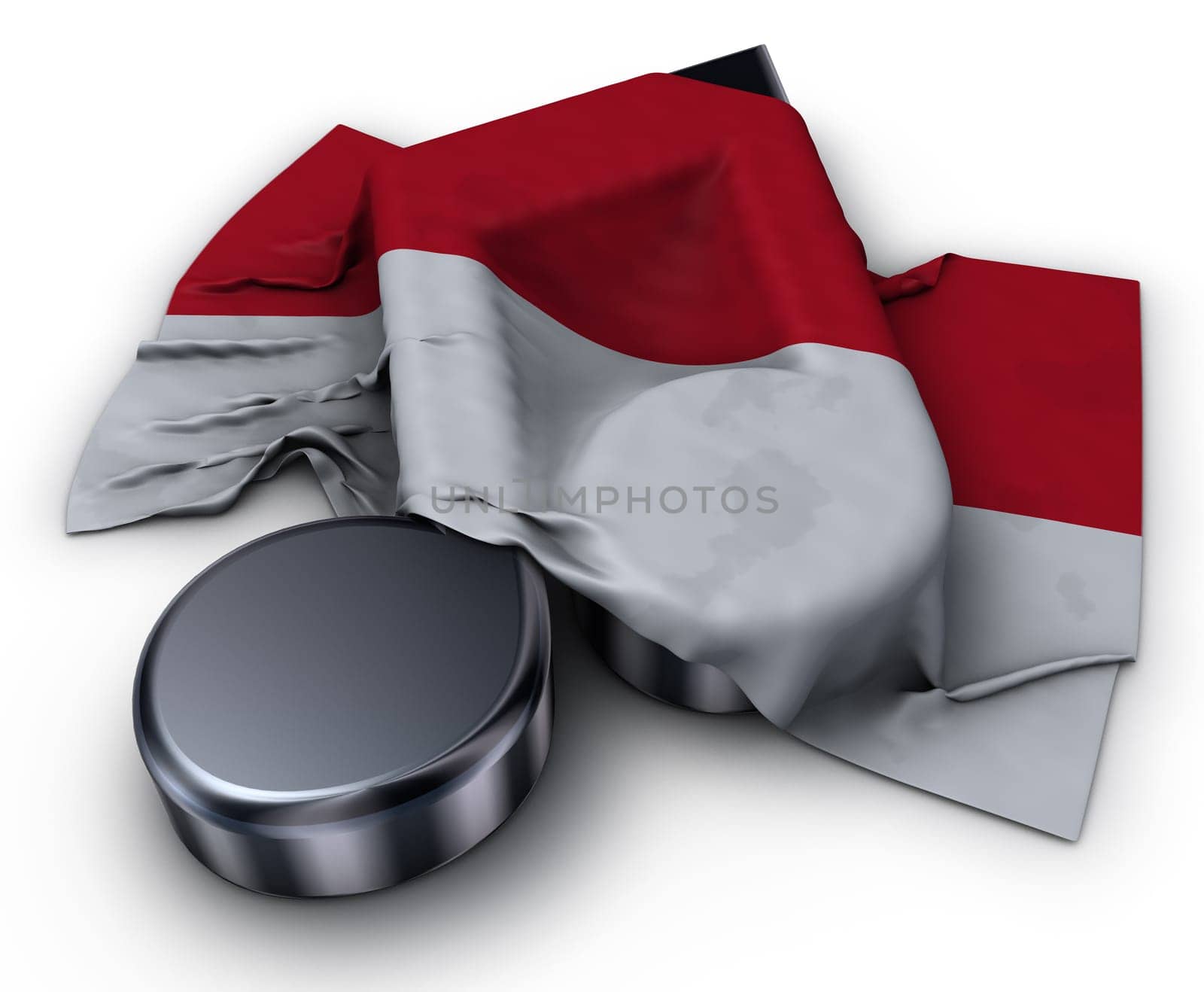 music note and flag of monaco - 3d illustration