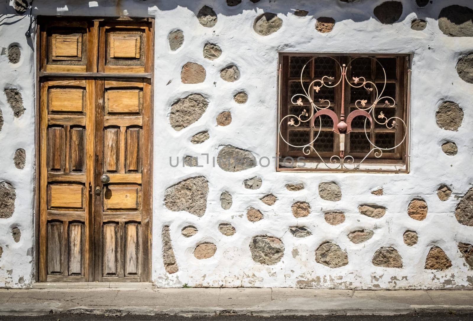 Wooden doors to one of the homes in Fataga in Gran Canaria, Canary Islands
