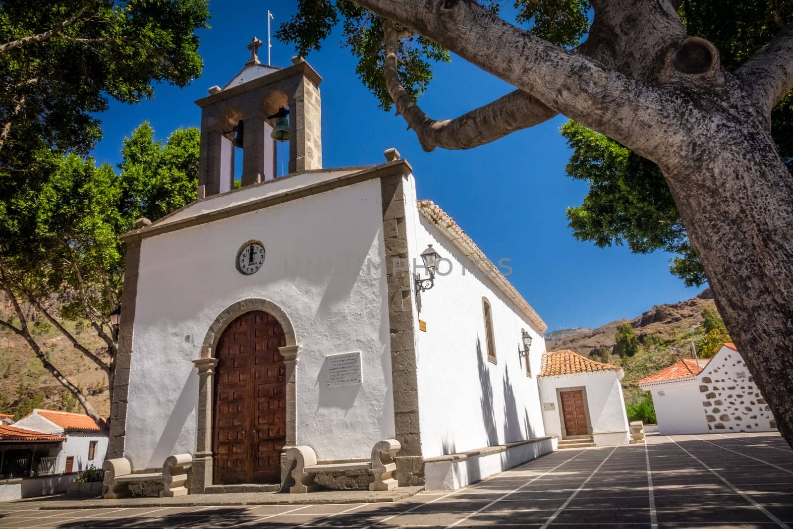 Small church in Fataga town in Gran Canaria, Canary Islands, Spain