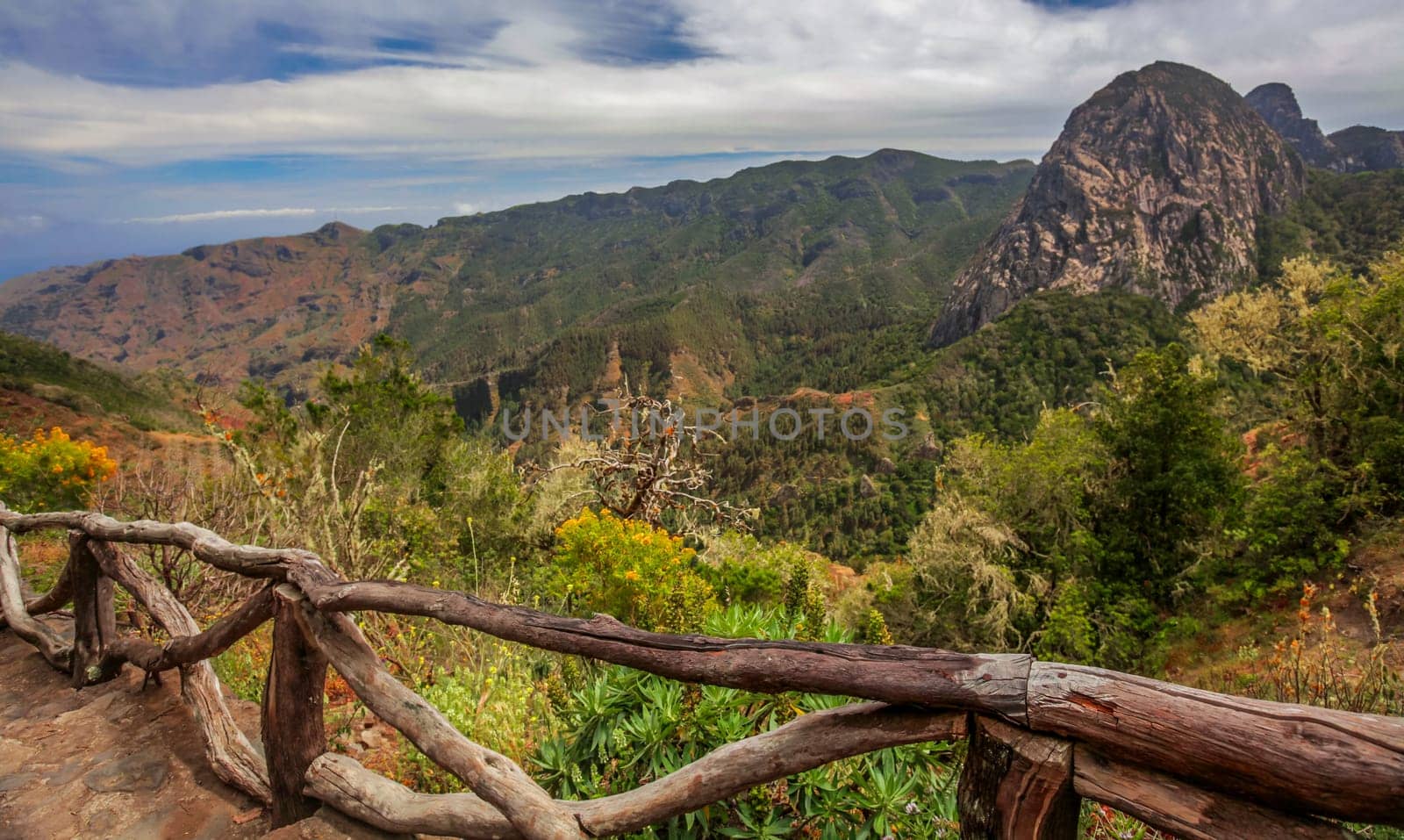 Footpath to the scenic lookout in the La GOmera island, Canary Islands, Spain