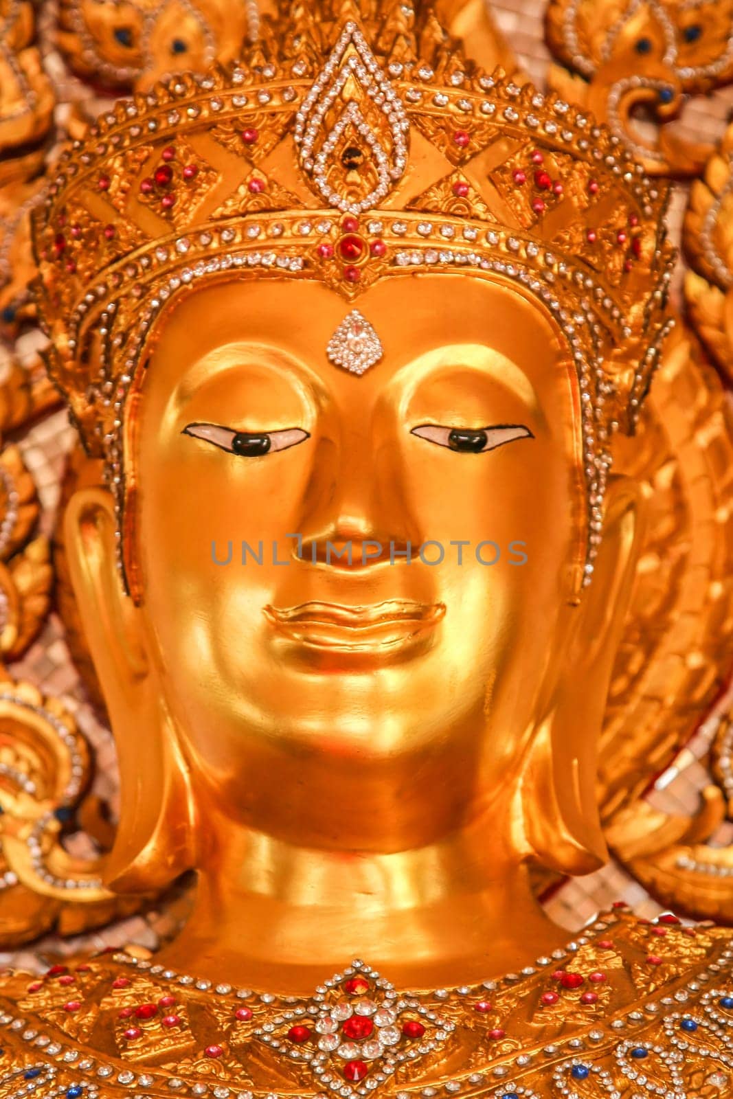 Head of golden Budda in Bangkok, Thailand
