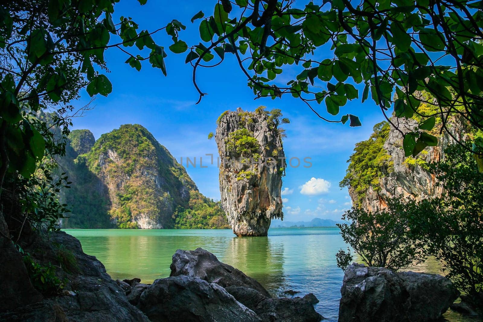 Single standing rock made famous by being in one of the James Bond movies, southern Thailand