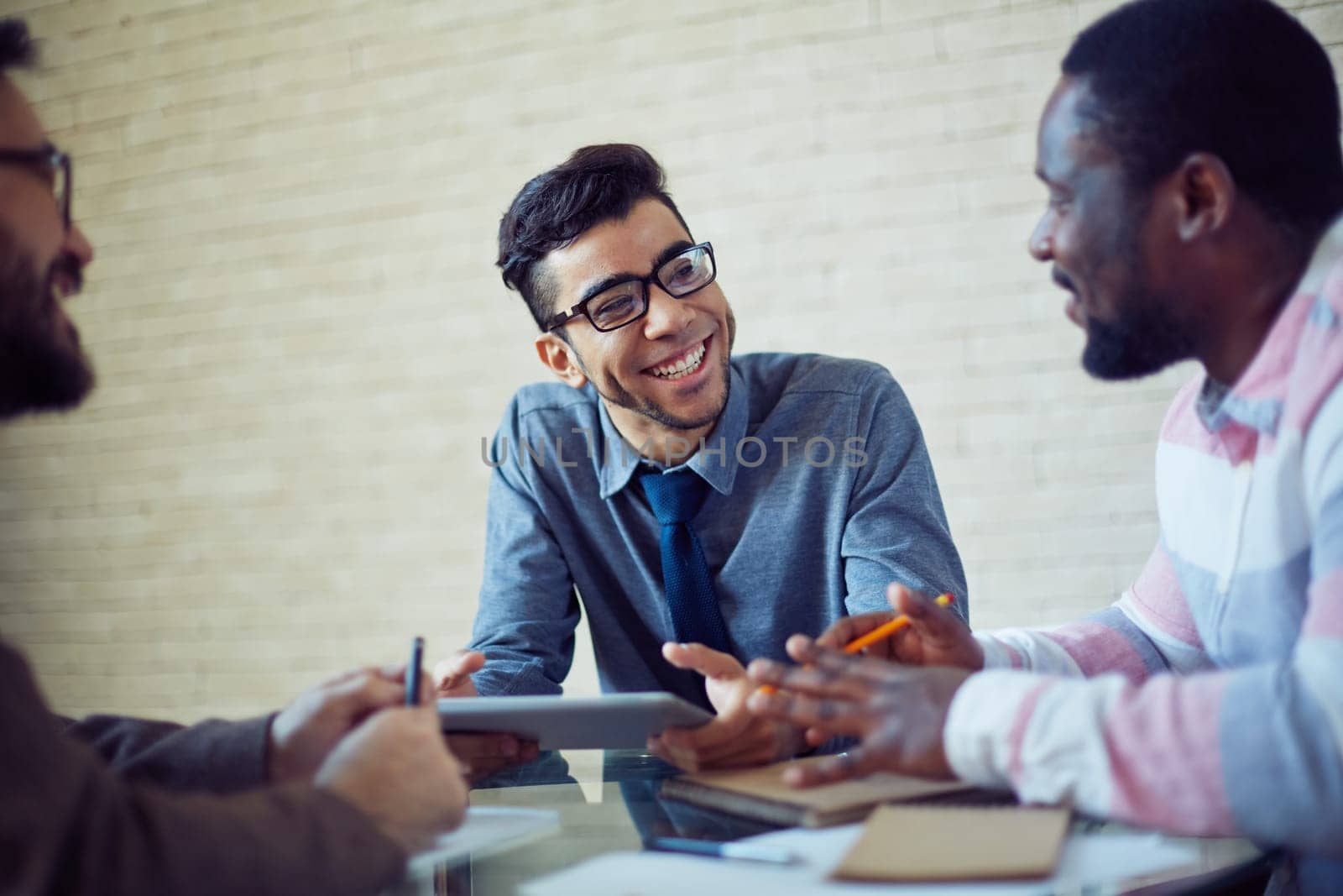 Group of modern managers speculating about working plans