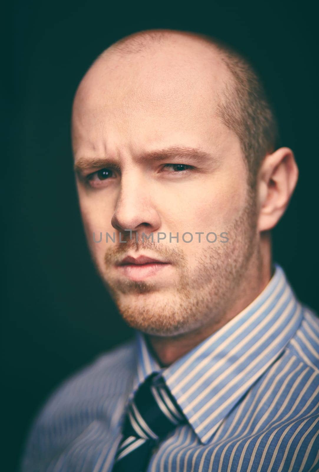 Portrait of a suspicious man