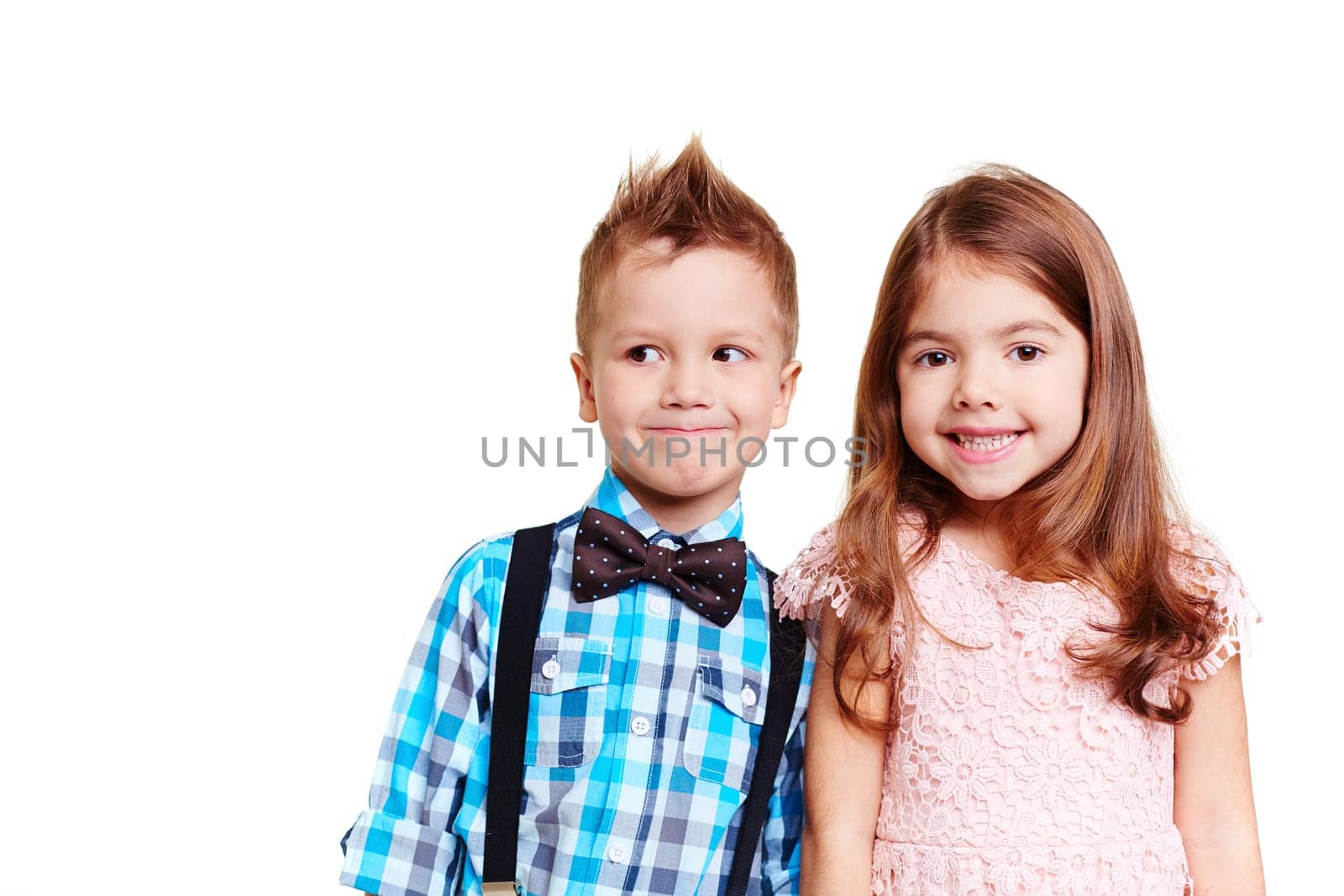 Portrait of cute children looking at camera