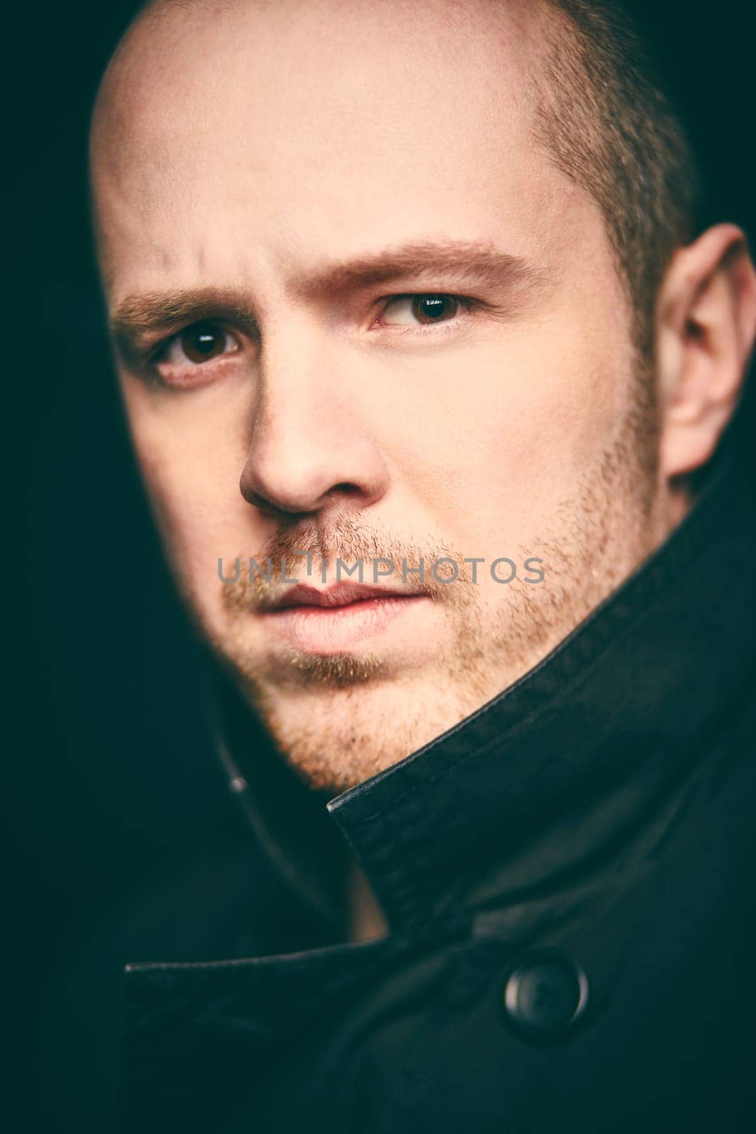 Close-up of a stubbled man