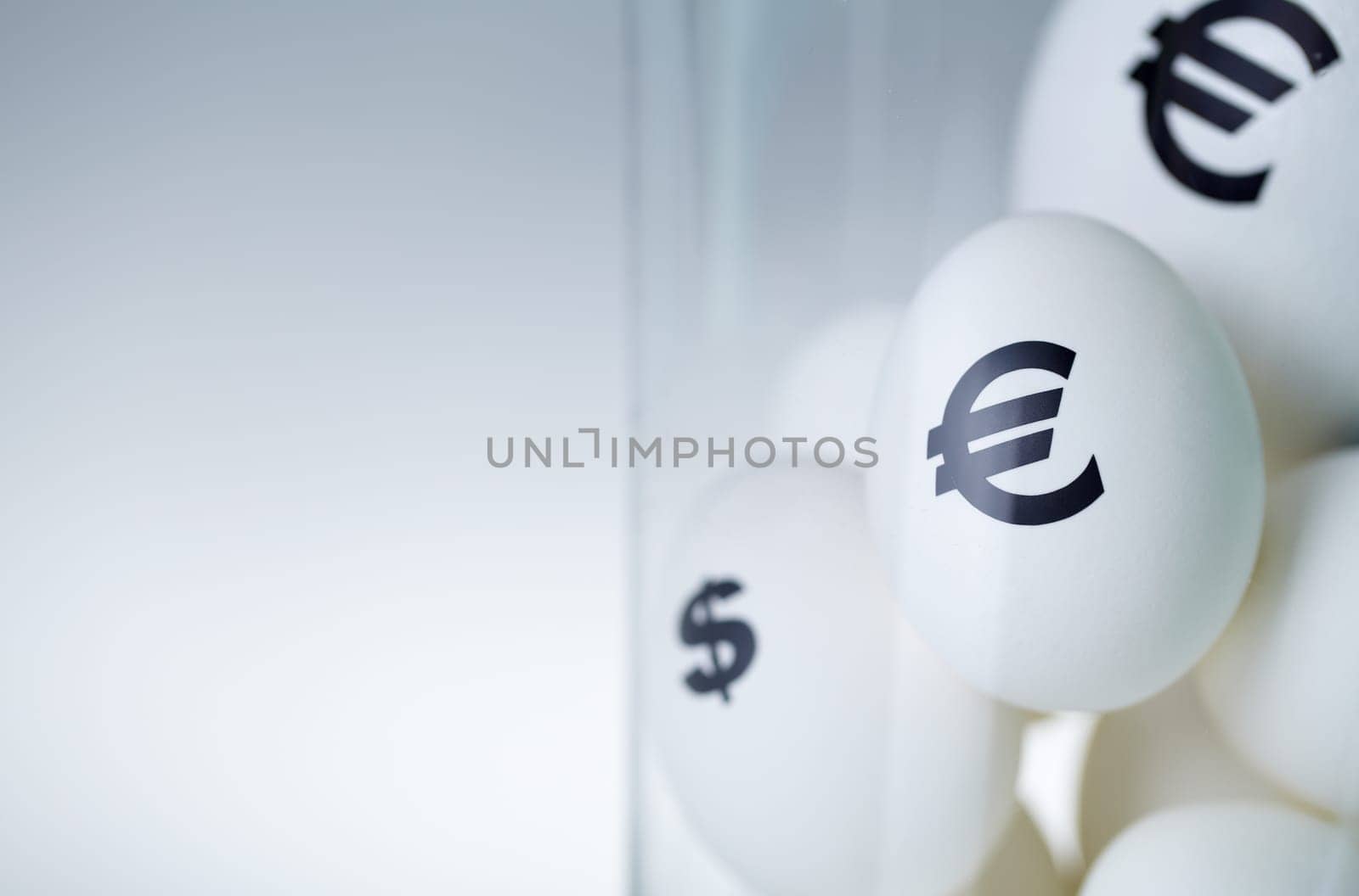 Close-up of euro sign on egg