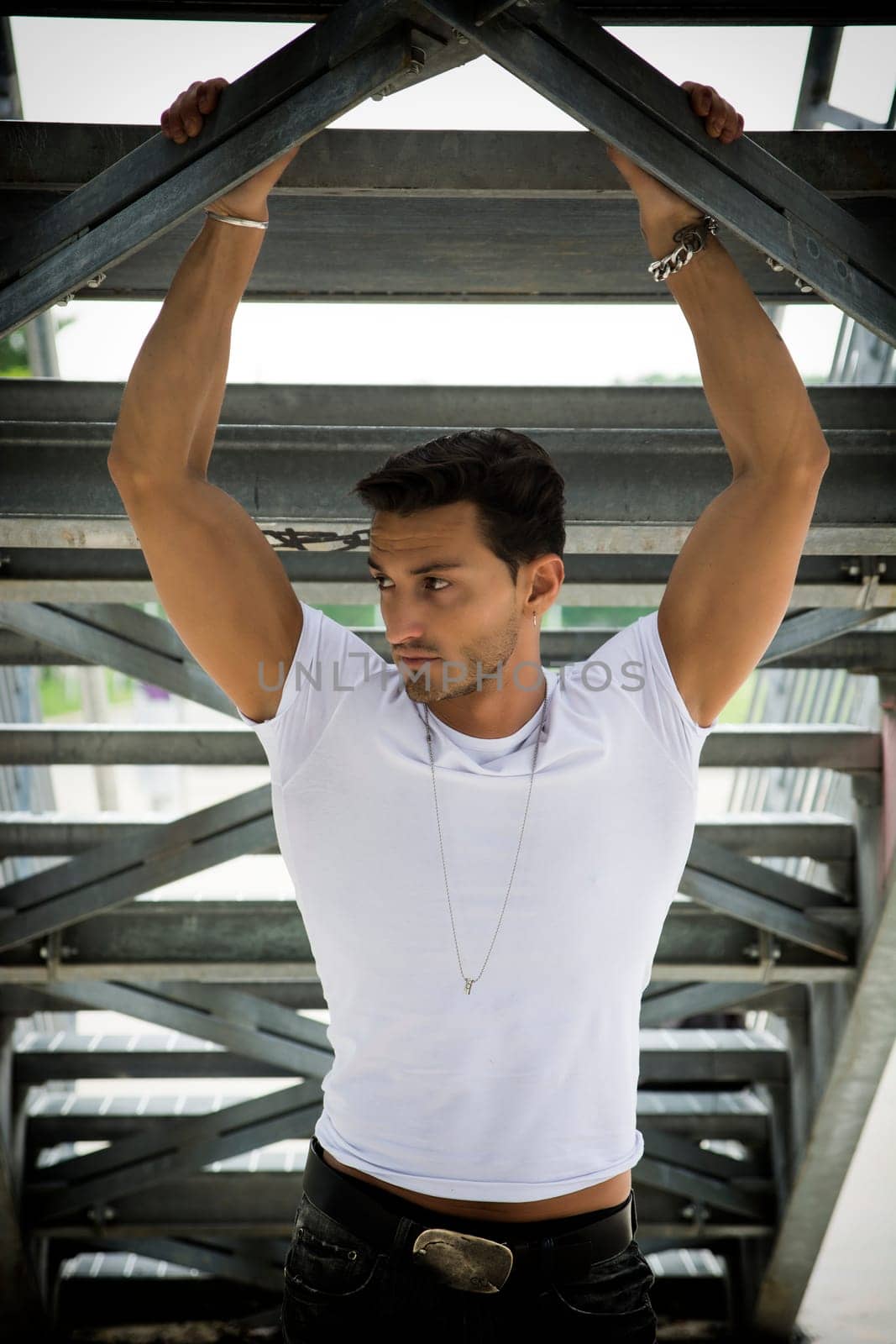 Handsome man outdoor in urban environment
