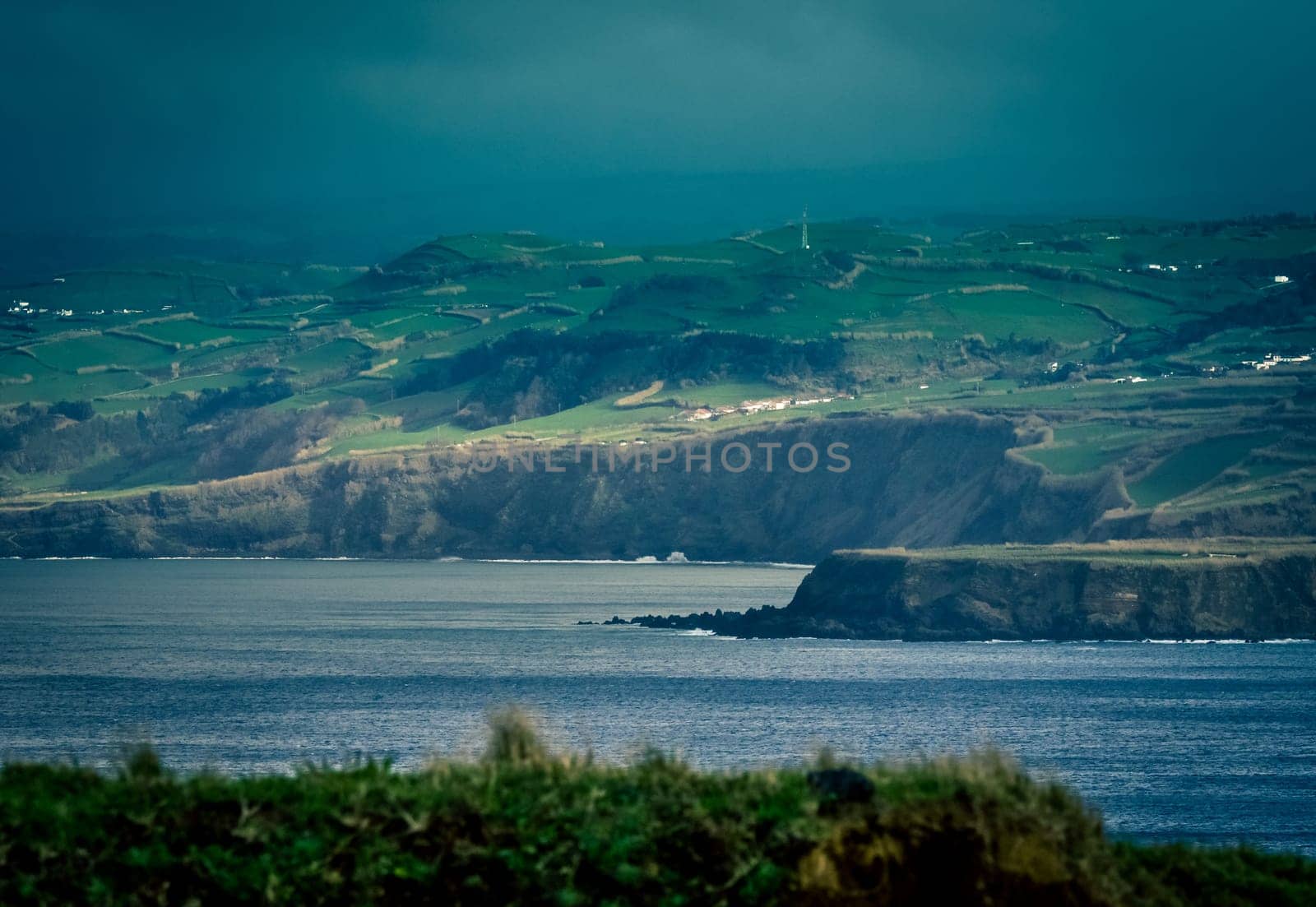 Cliffs of the stunningly beautiful coastline of Sao Miguel Island in the Azores, Portugal