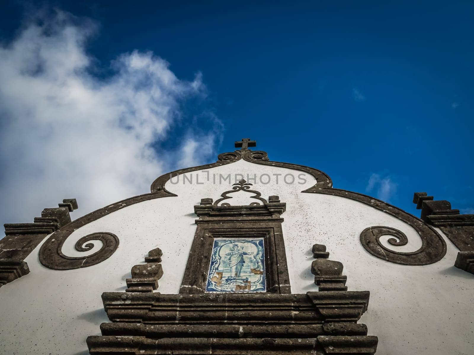 Our Lady of Peace ( Nossa Senhora da Paz ) chapel above the city of Vila Franca do Campo in Sao Miguel, Azores, Portugal