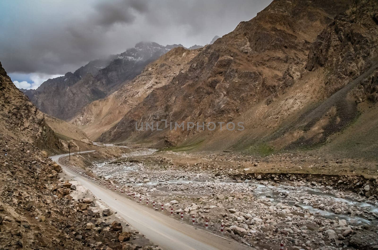 Mountain road through the Western Tibet, China