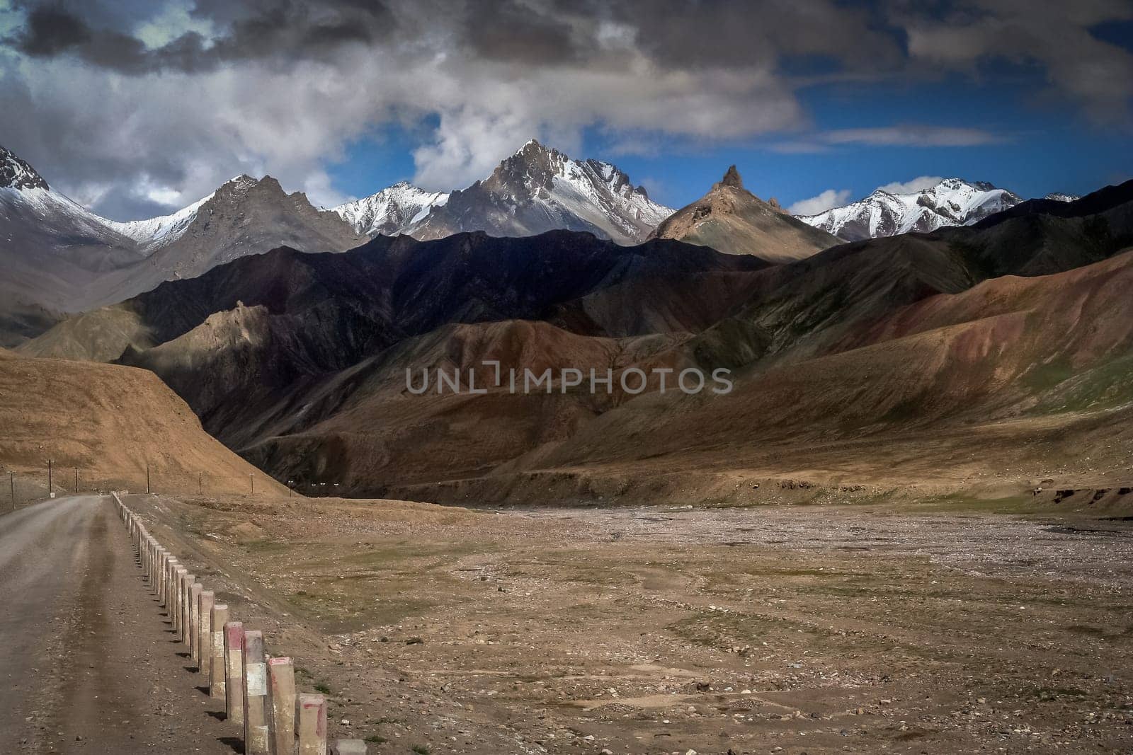 Mountain road through the Western Tibet, China