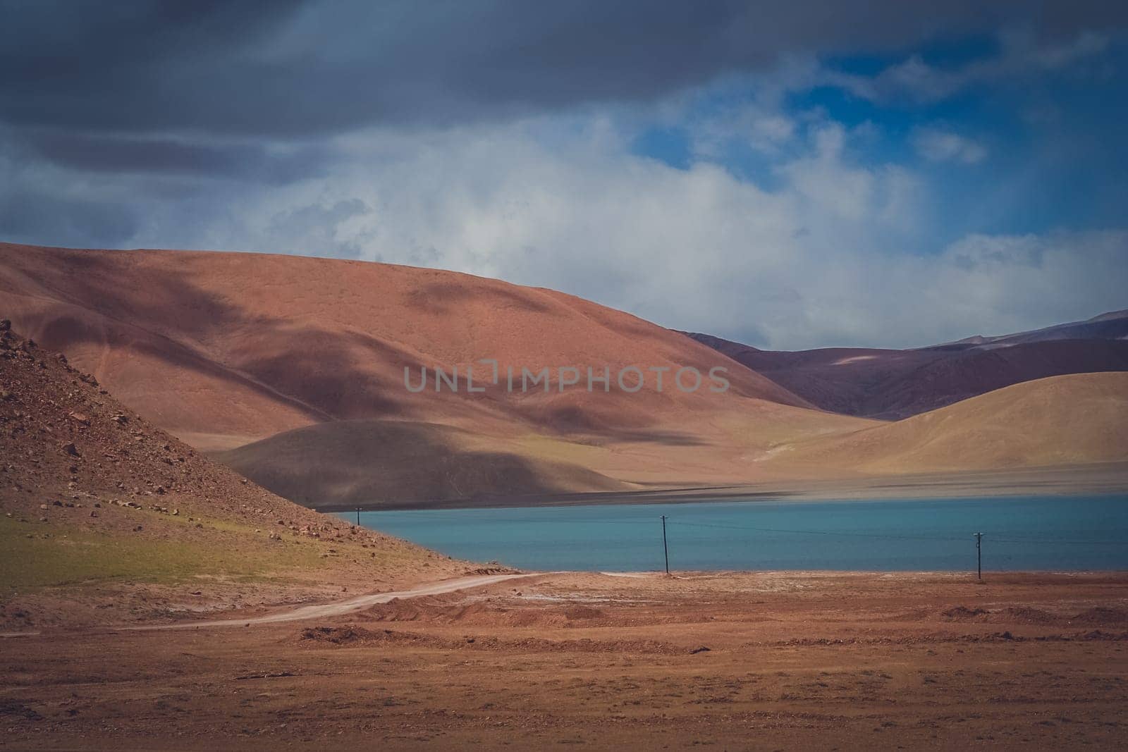 Stunning torquise lake in the remote part of Western Tibet