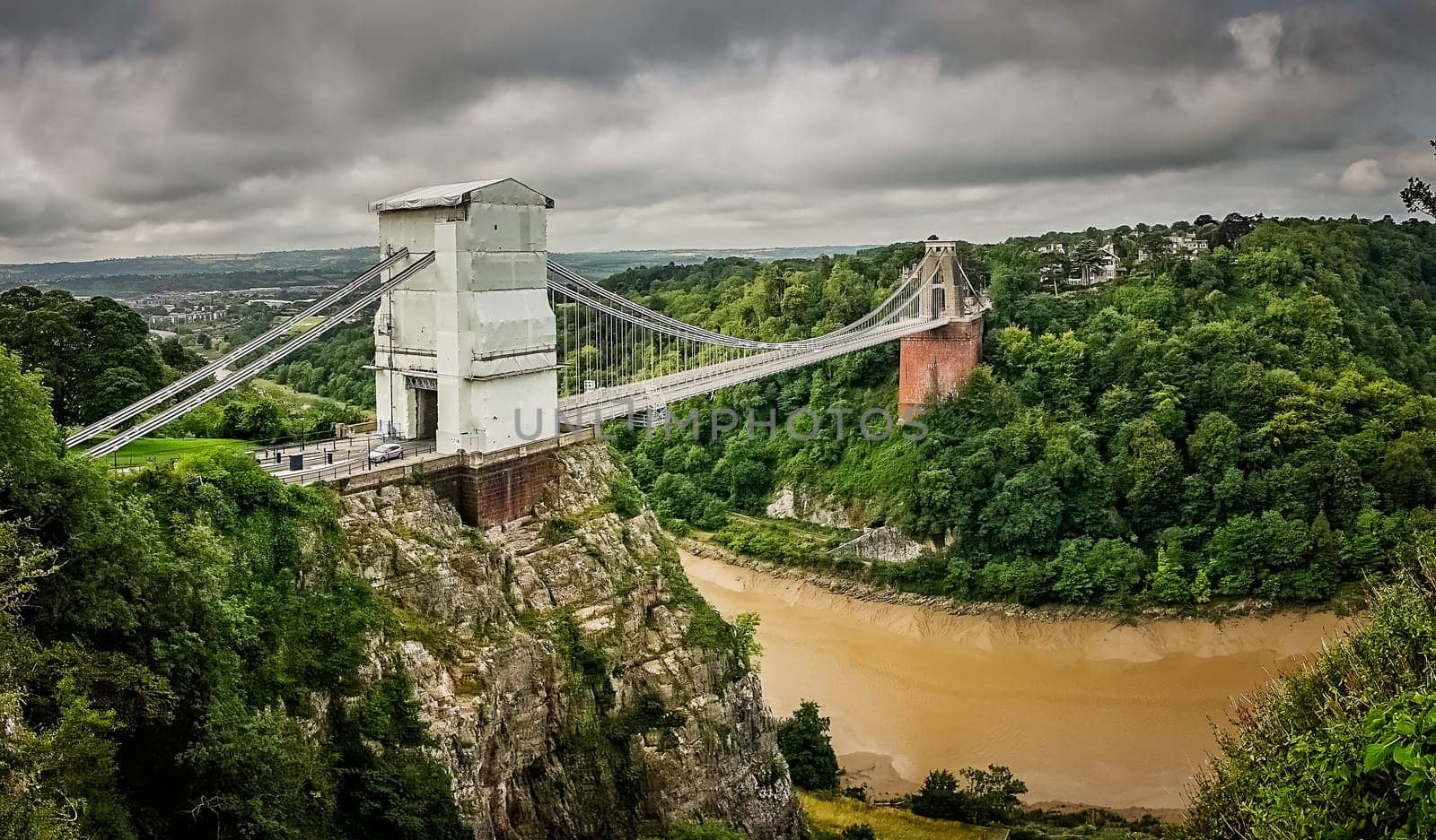 Clifton suspension bridge over river Avon in Bristol, England, UK