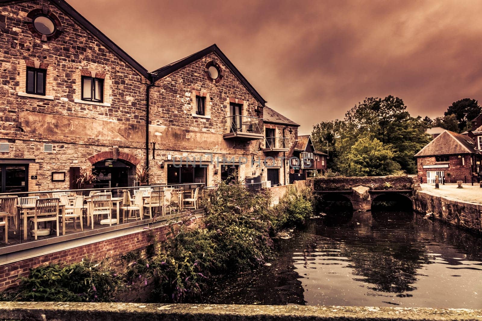 Traditional old buildings in the Exeter Quay, Devon, England, UK