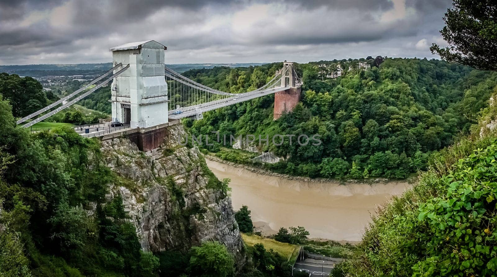 Clifton suspension bridge over river Avon in Bristol, England, UK