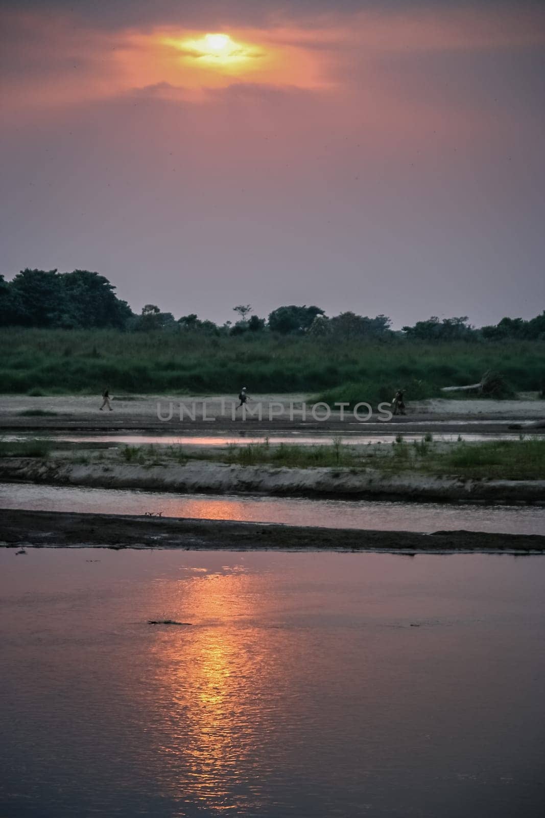 Sunset on the Terai - Nepalese lowlands near Royal Chitwan National Park