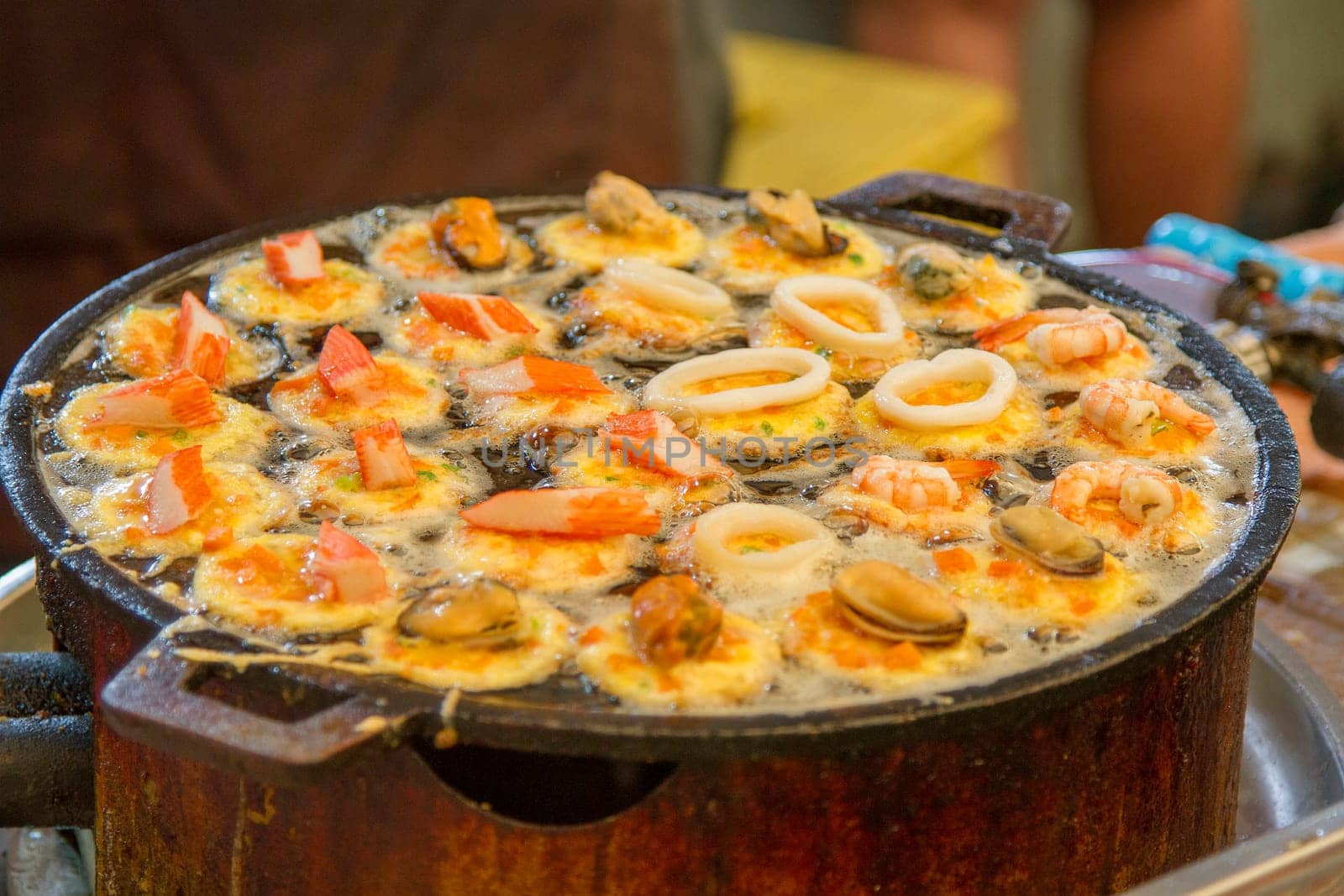 Thai-style takoyaki with mussels